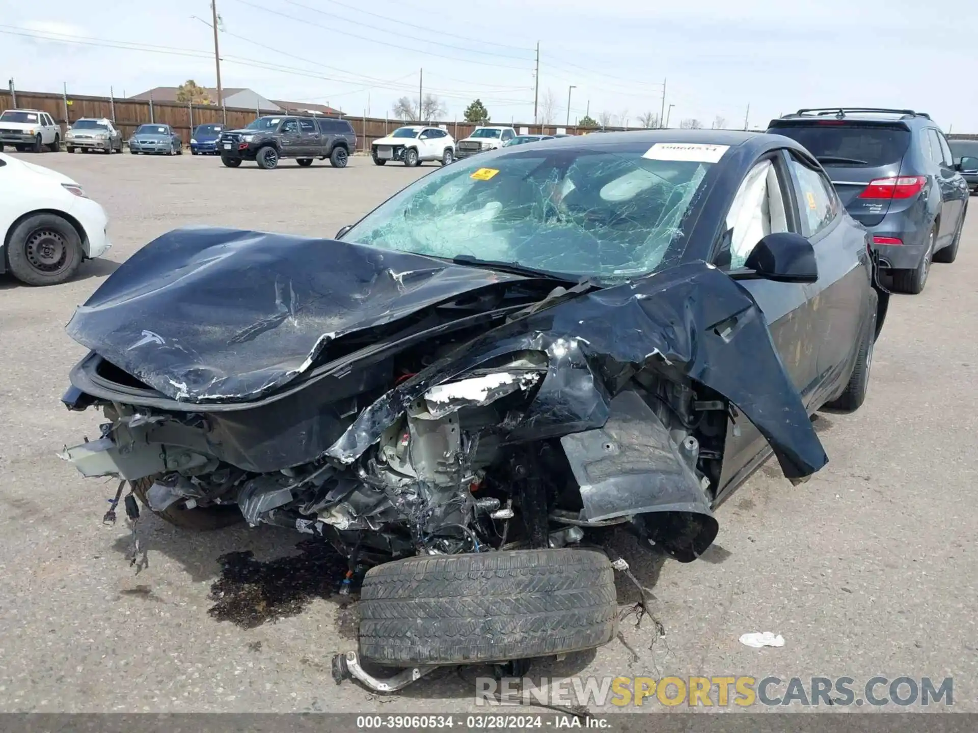 2 Photograph of a damaged car 5YJ3E1EB5NF182866 TESLA MODEL 3 2022