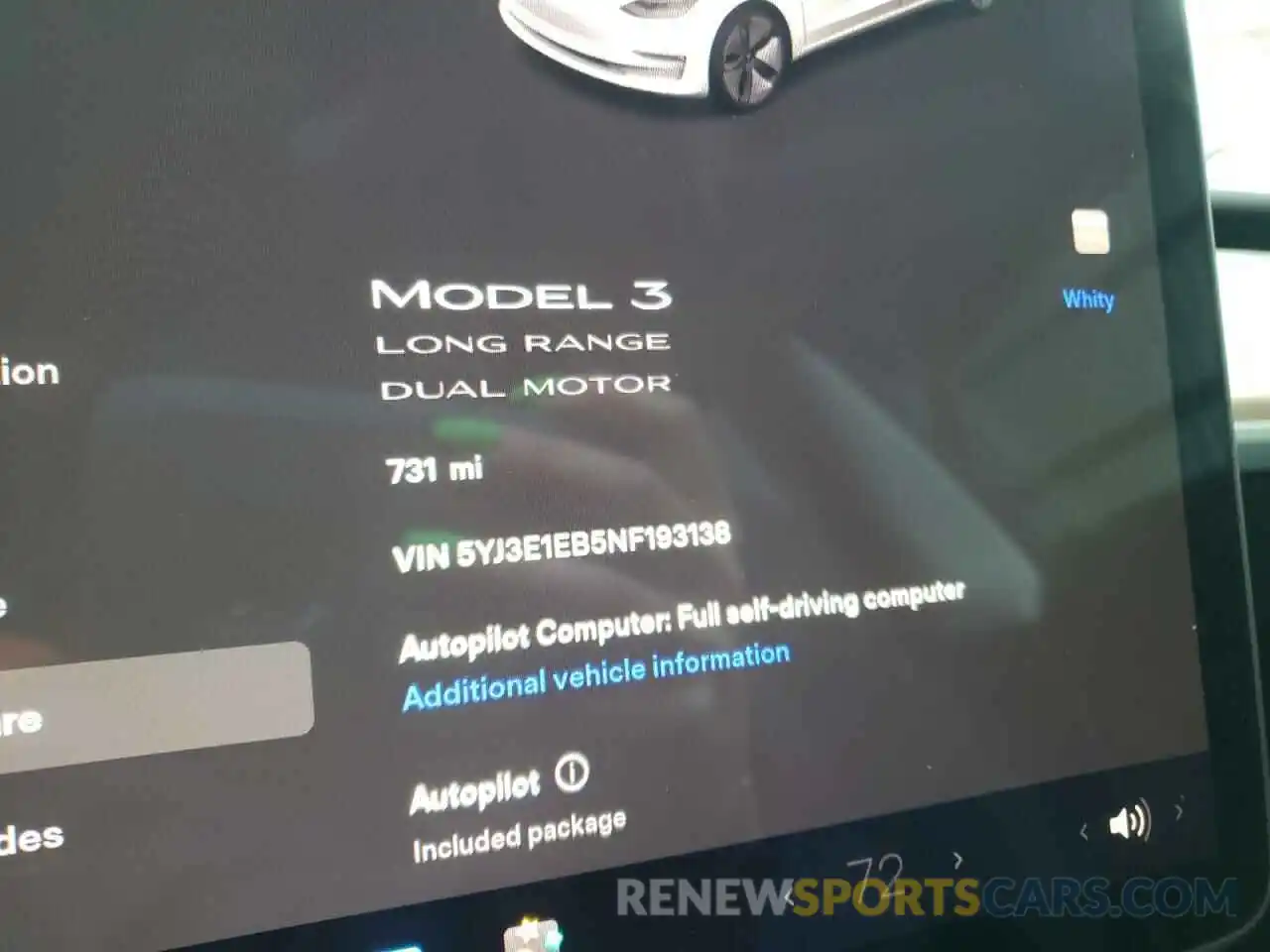 8 Фотография поврежденного автомобиля 5YJ3E1EB5NF193138 TESLA MODEL 3 2022