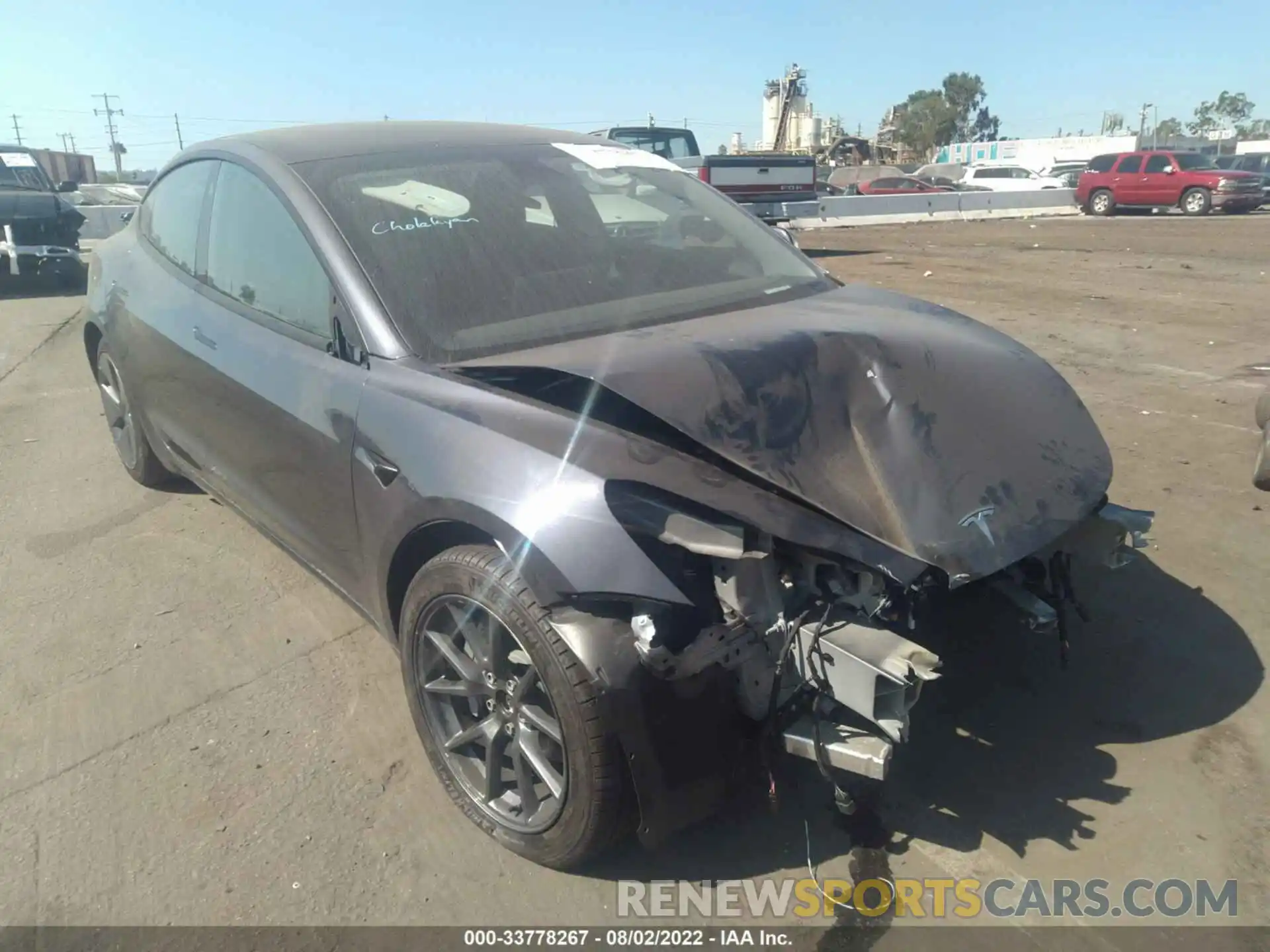 1 Photograph of a damaged car 5YJ3E1EB5NF199442 TESLA MODEL 3 2022