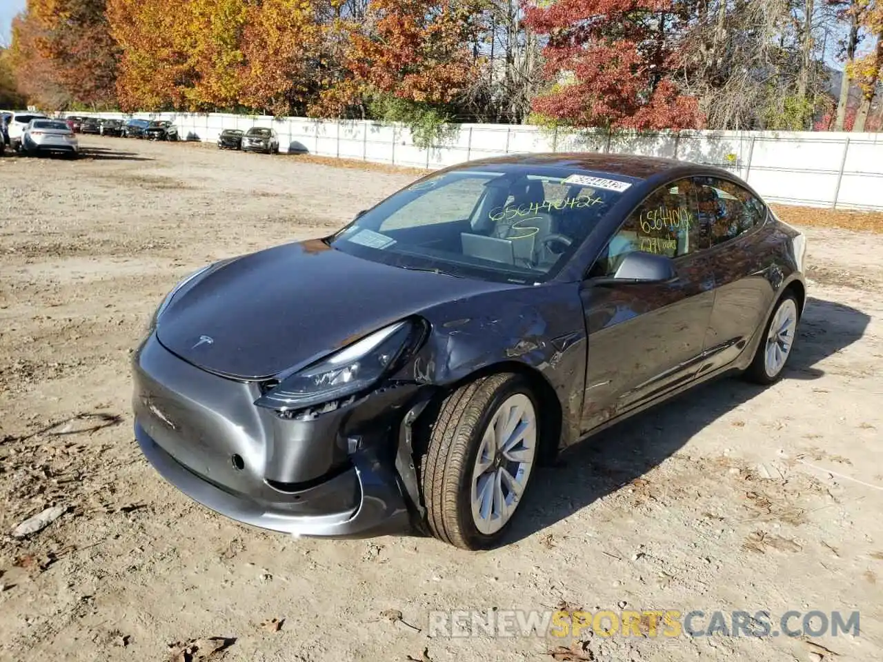 2 Photograph of a damaged car 5YJ3E1EB5NF286726 TESLA MODEL 3 2022