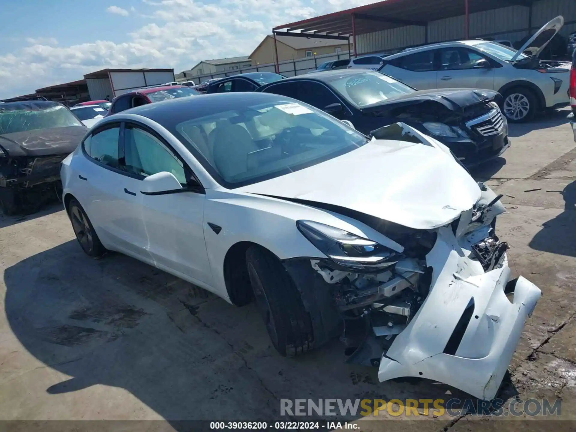 1 Photograph of a damaged car 5YJ3E1EB5NF342700 TESLA MODEL 3 2022