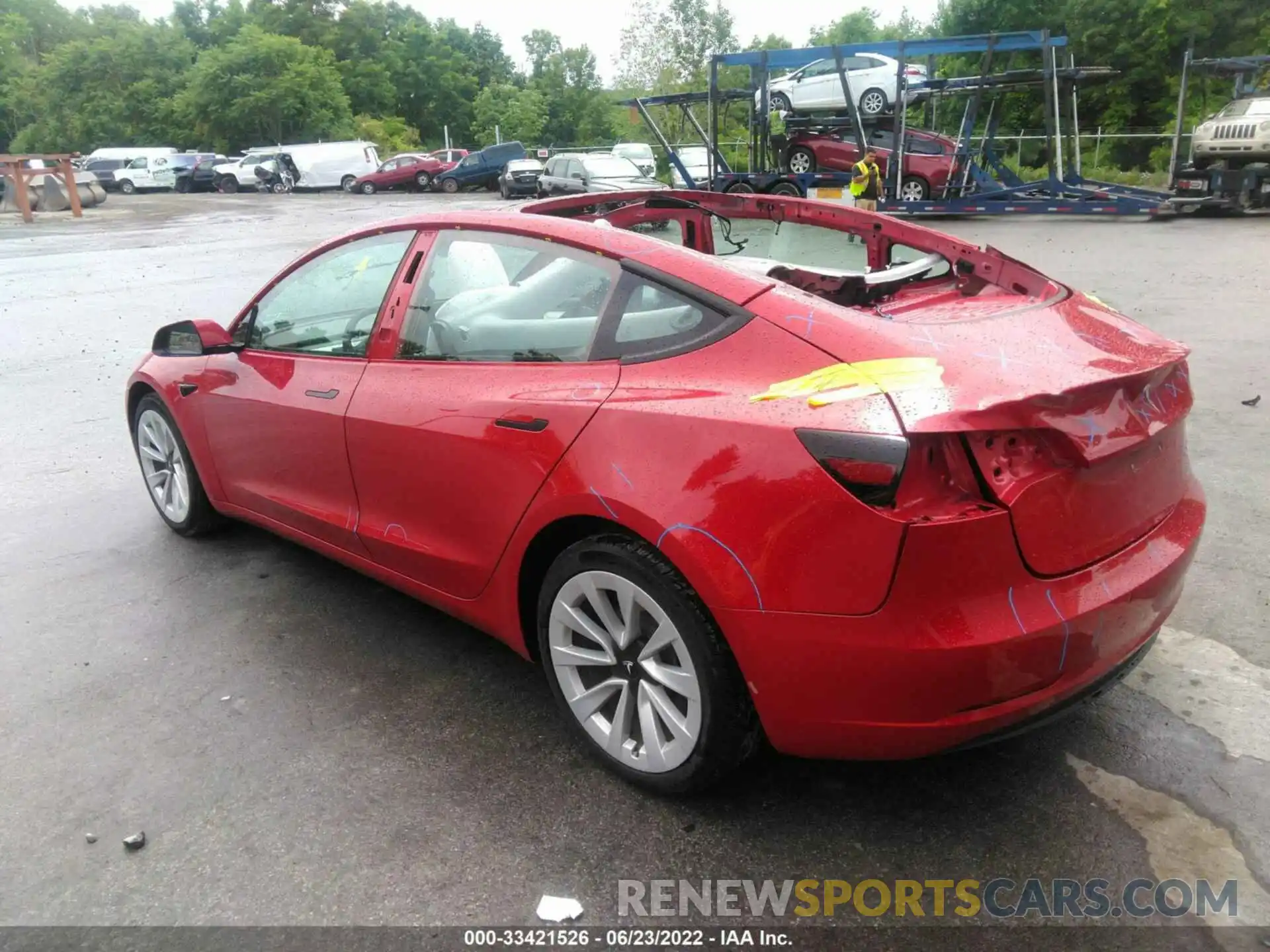 3 Photograph of a damaged car 5YJ3E1EB6NF117671 TESLA MODEL 3 2022