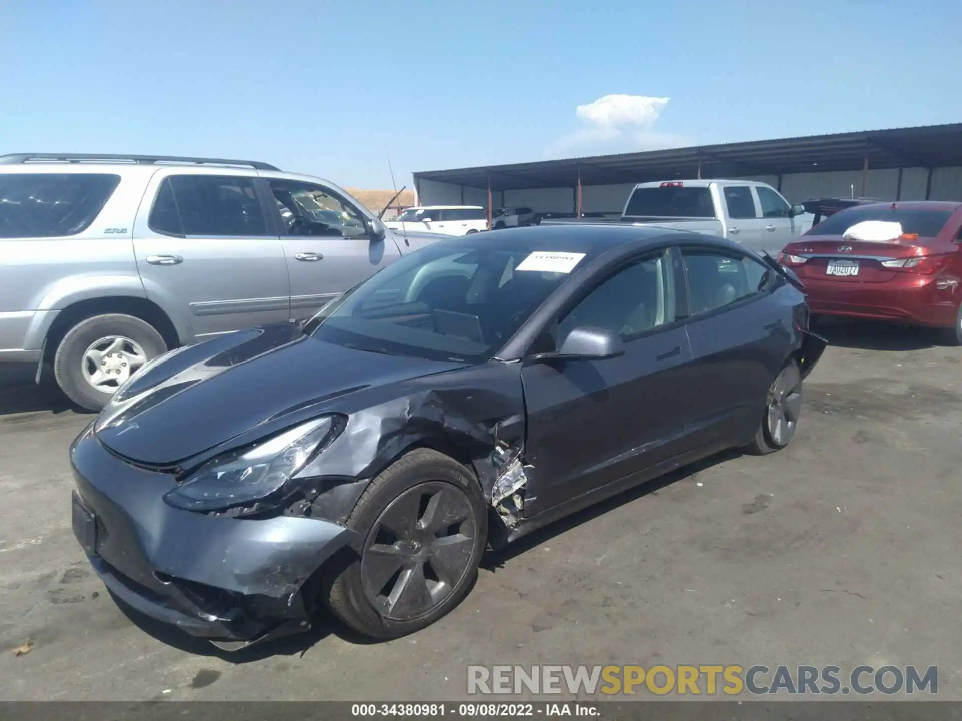 2 Photograph of a damaged car 5YJ3E1EB6NF126130 TESLA MODEL 3 2022