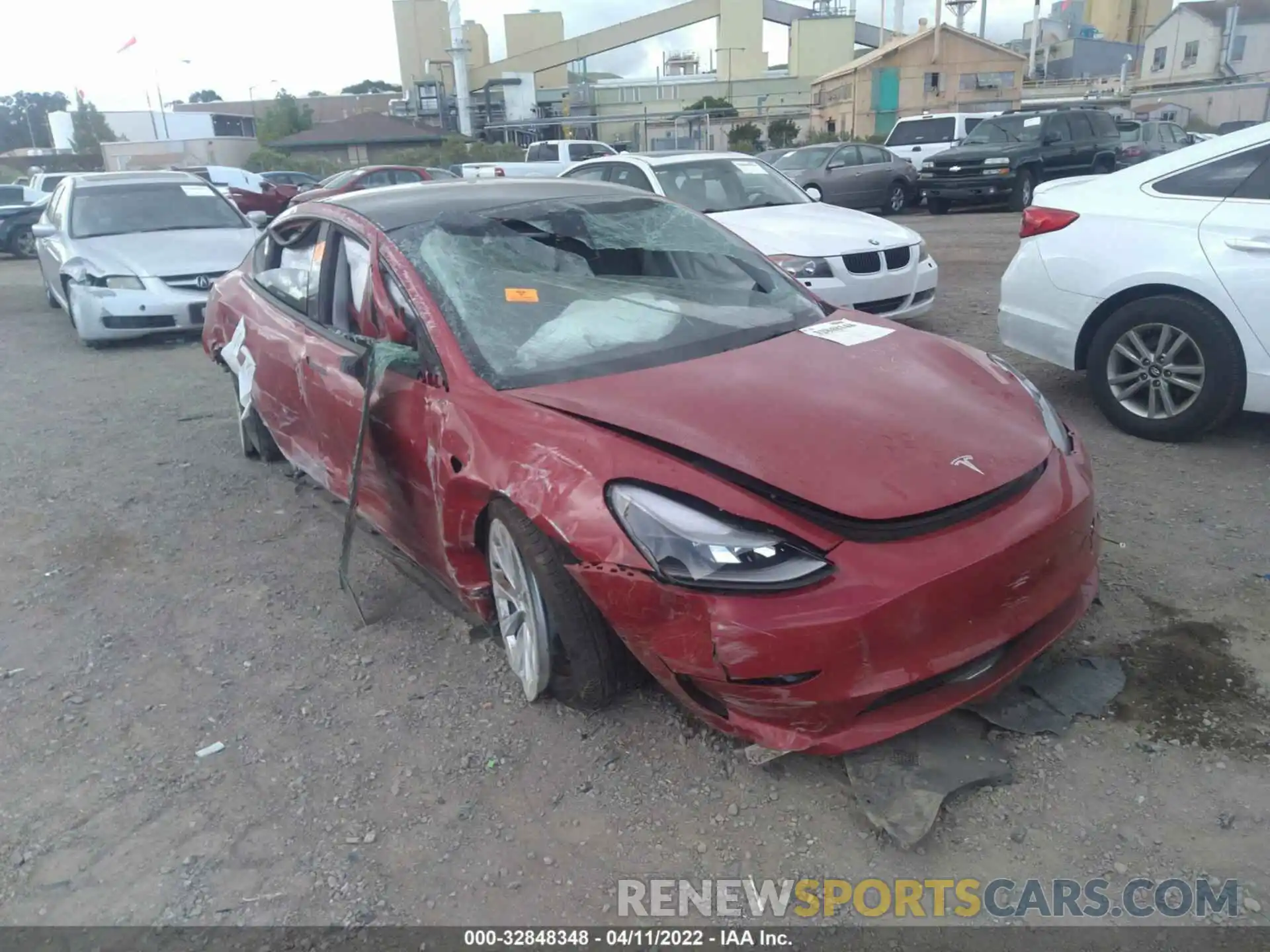 1 Photograph of a damaged car 5YJ3E1EB6NF135992 TESLA MODEL 3 2022