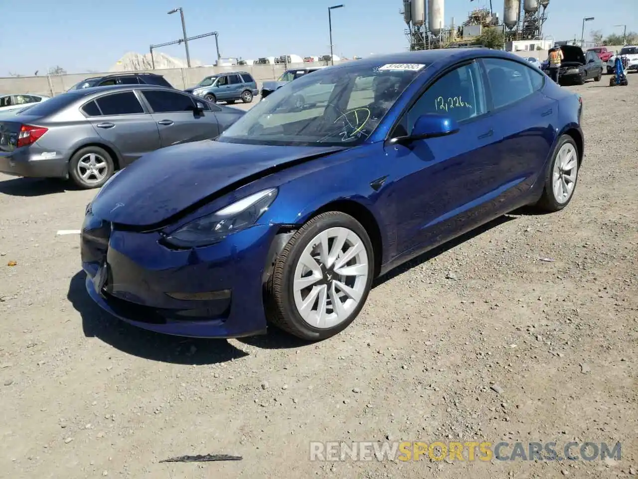 2 Photograph of a damaged car 5YJ3E1EB6NF142585 TESLA MODEL 3 2022