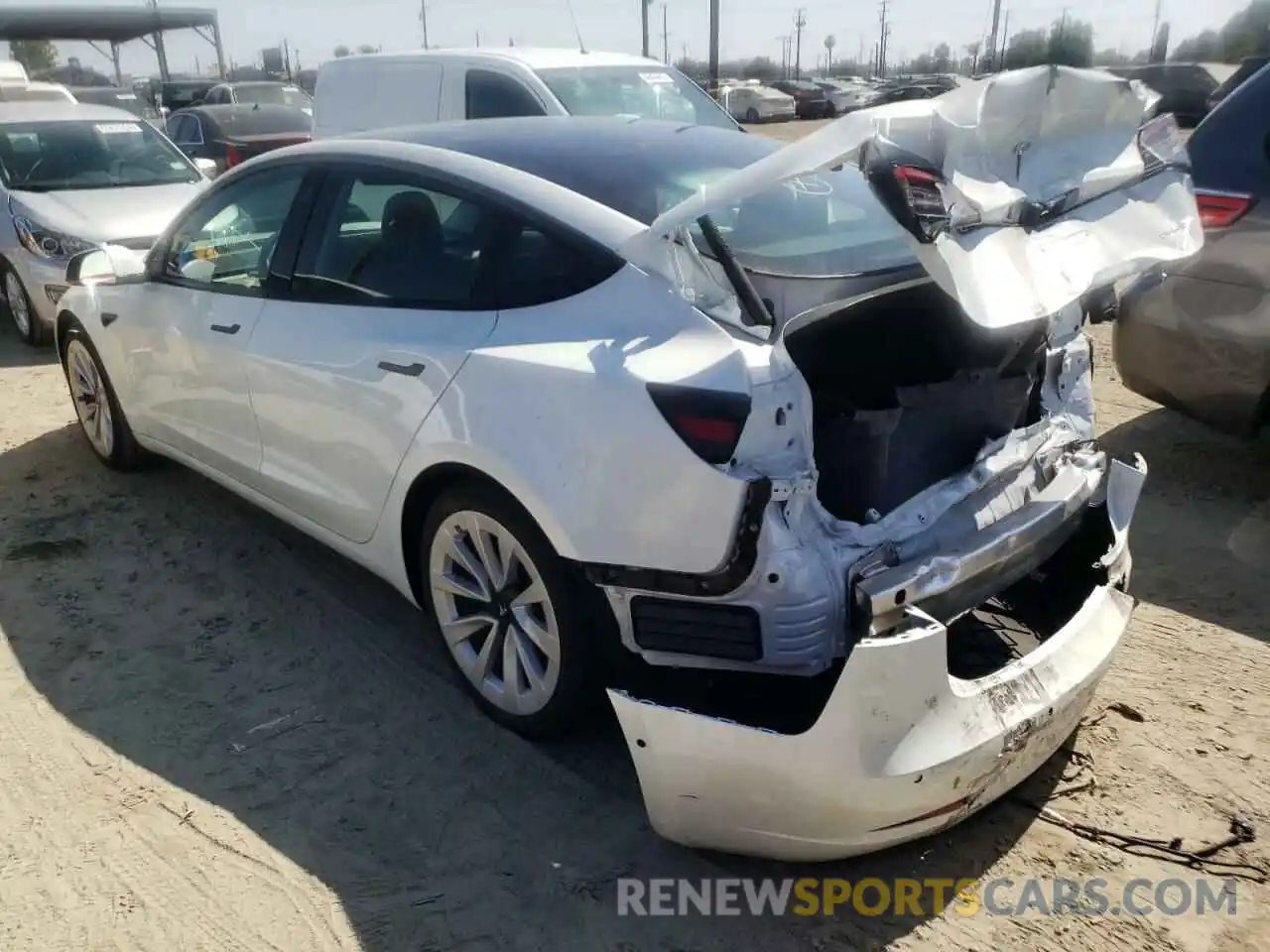 3 Photograph of a damaged car 5YJ3E1EB6NF144191 TESLA MODEL 3 2022