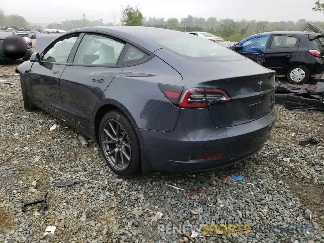 3 Photograph of a damaged car 5YJ3E1EB6NF155062 TESLA MODEL 3 2022