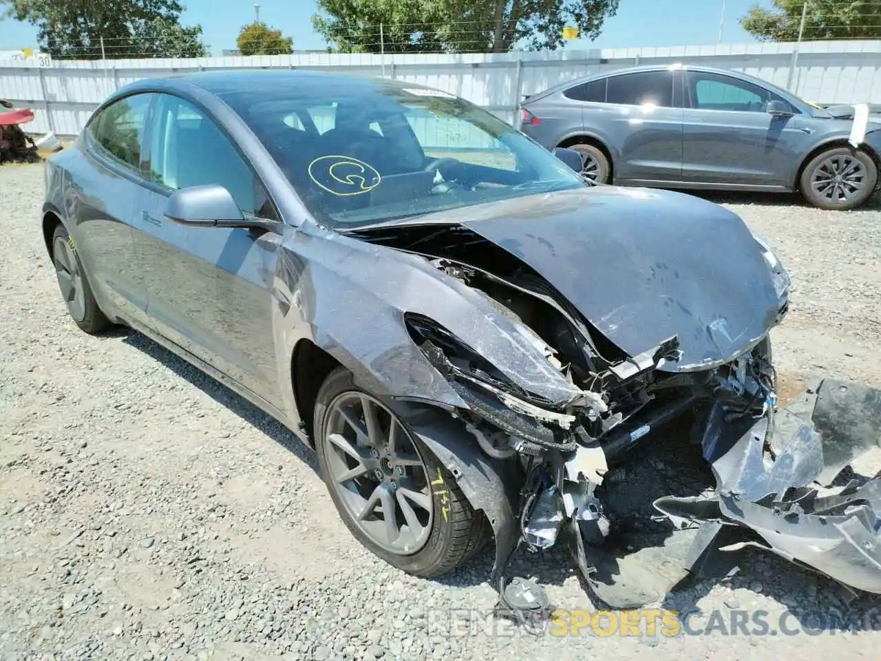 1 Photograph of a damaged car 5YJ3E1EB6NF167146 TESLA MODEL 3 2022