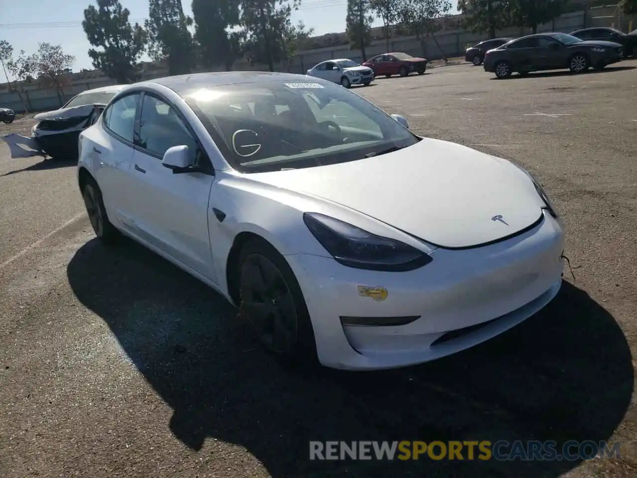 1 Photograph of a damaged car 5YJ3E1EB6NF169544 TESLA MODEL 3 2022