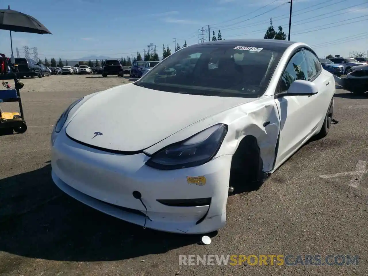 2 Photograph of a damaged car 5YJ3E1EB6NF169544 TESLA MODEL 3 2022