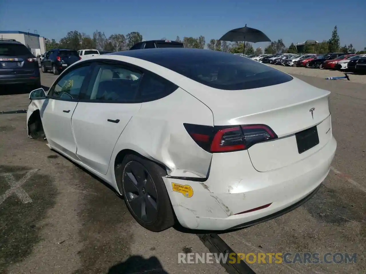 3 Photograph of a damaged car 5YJ3E1EB6NF169544 TESLA MODEL 3 2022