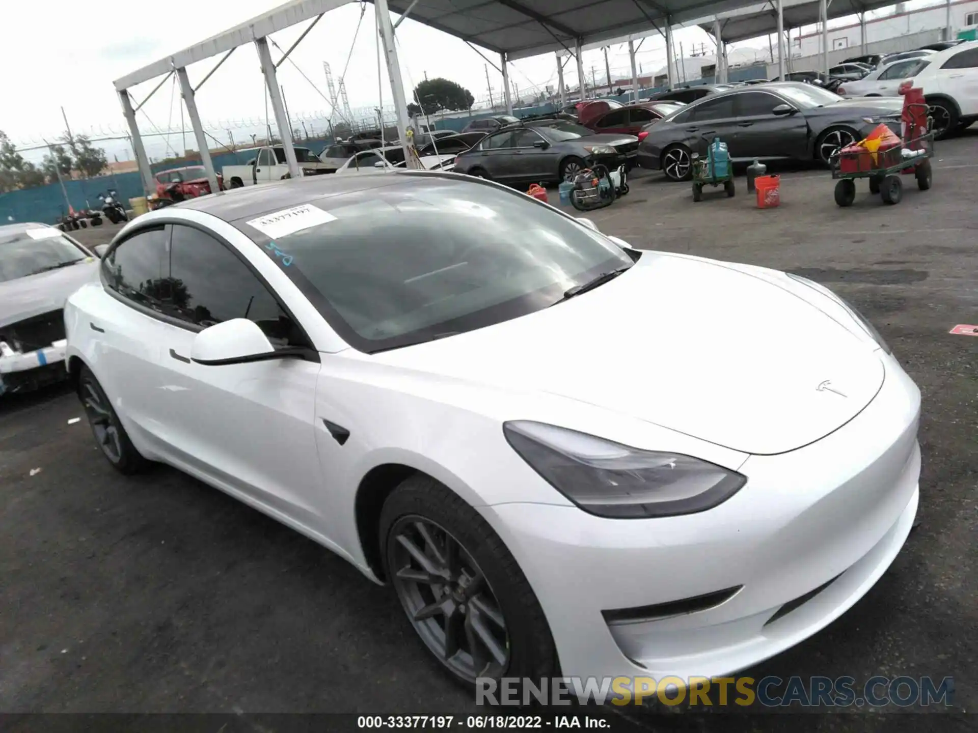 1 Photograph of a damaged car 5YJ3E1EB6NF177188 TESLA MODEL 3 2022