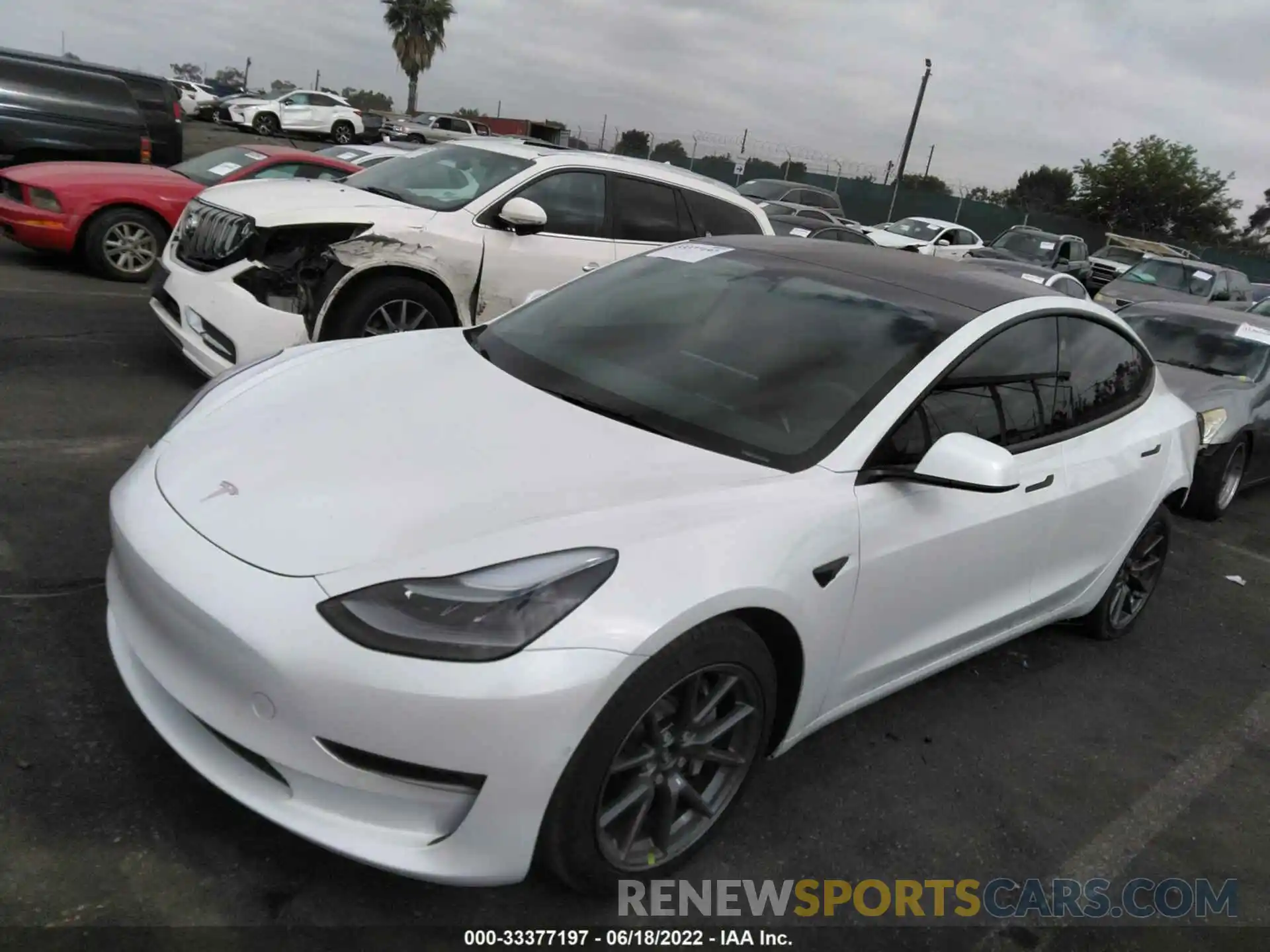 2 Photograph of a damaged car 5YJ3E1EB6NF177188 TESLA MODEL 3 2022