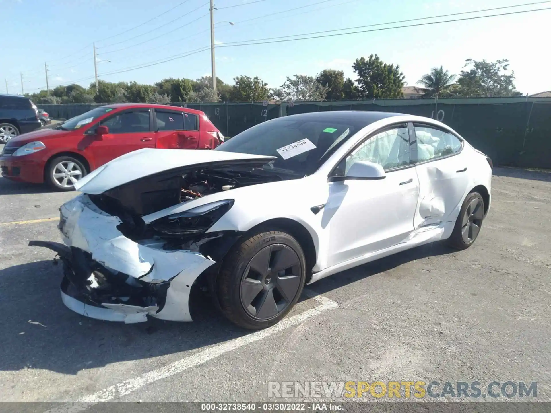 2 Photograph of a damaged car 5YJ3E1EB6NF178616 TESLA MODEL 3 2022