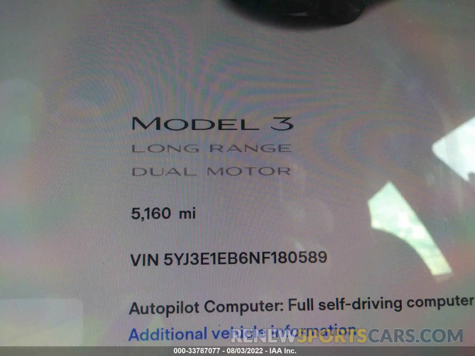 7 Photograph of a damaged car 5YJ3E1EB6NF180589 TESLA MODEL 3 2022