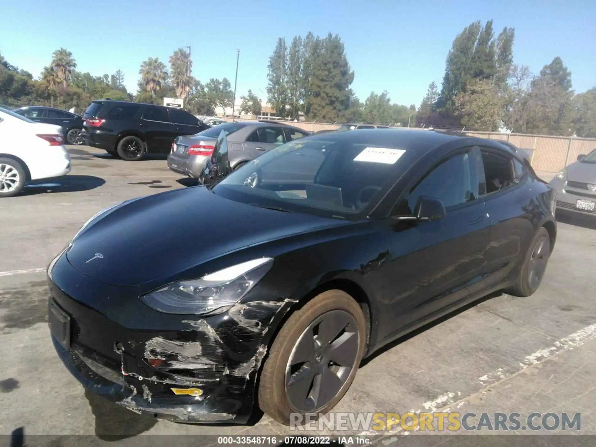 2 Photograph of a damaged car 5YJ3E1EB6NF184027 TESLA MODEL 3 2022