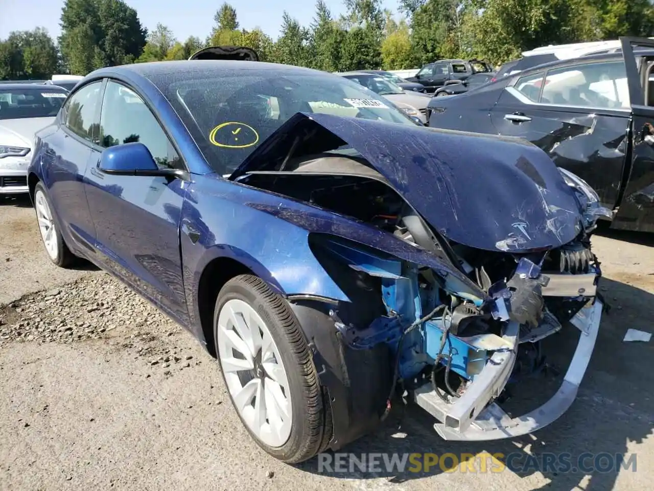 1 Фотография поврежденного автомобиля 5YJ3E1EB6NF186120 TESLA MODEL 3 2022