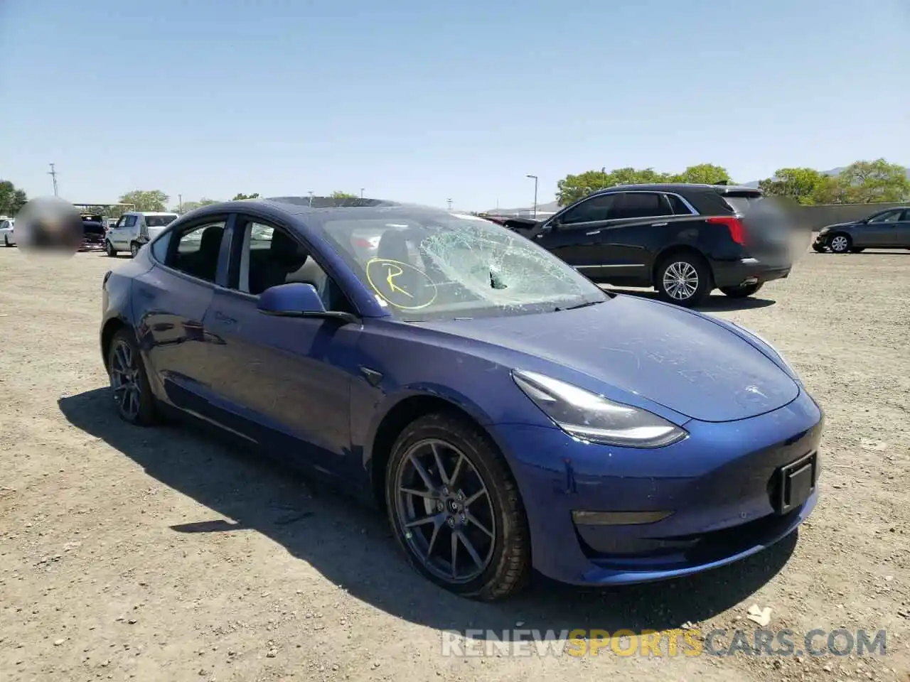 1 Photograph of a damaged car 5YJ3E1EB6NF187851 TESLA MODEL 3 2022