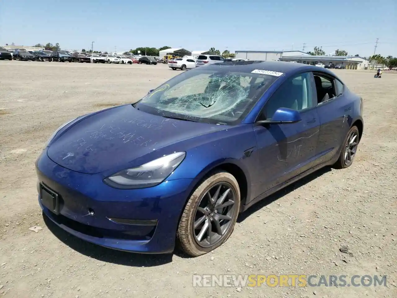 2 Photograph of a damaged car 5YJ3E1EB6NF187851 TESLA MODEL 3 2022