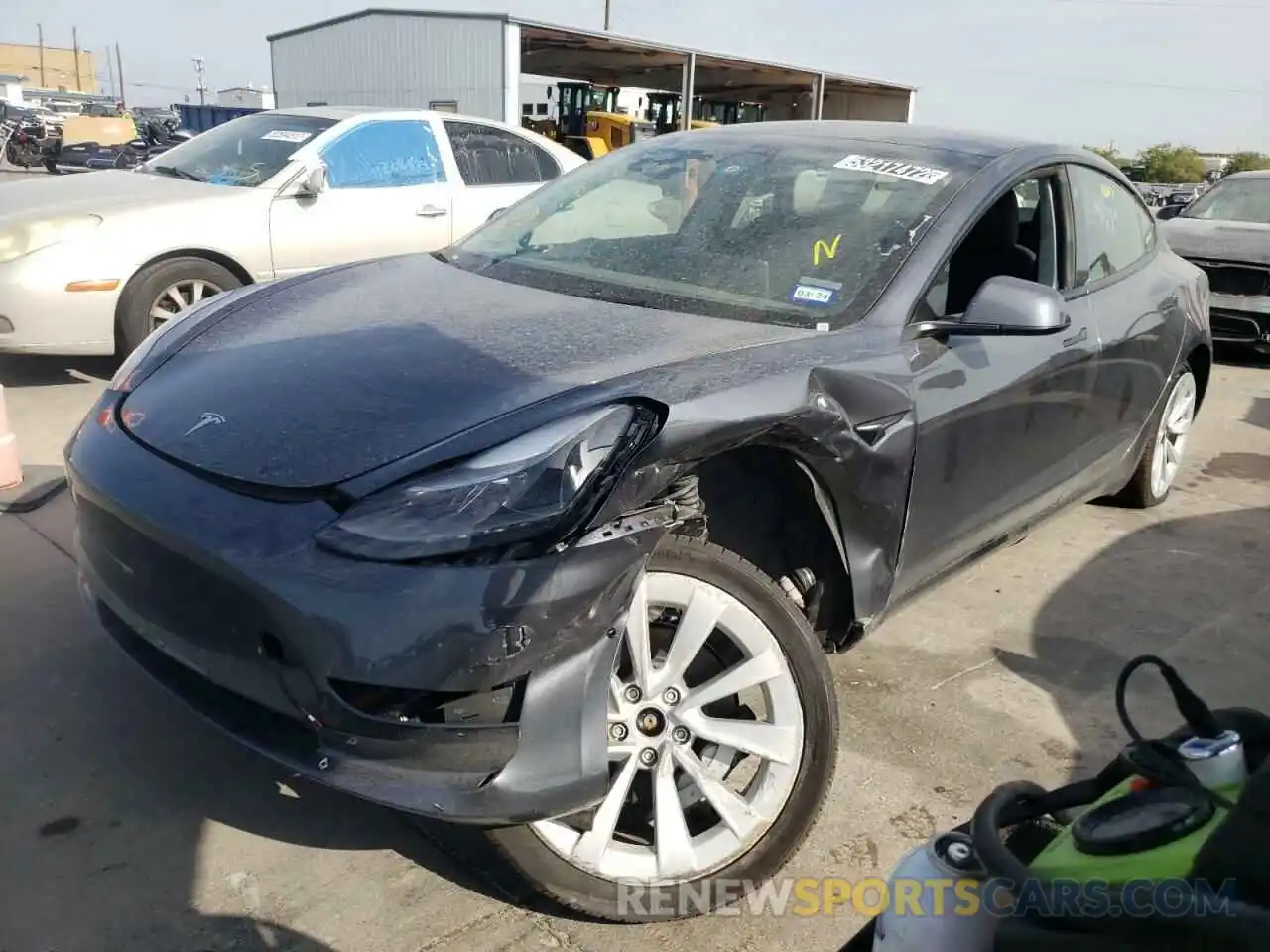 2 Photograph of a damaged car 5YJ3E1EB6NF189213 TESLA MODEL 3 2022