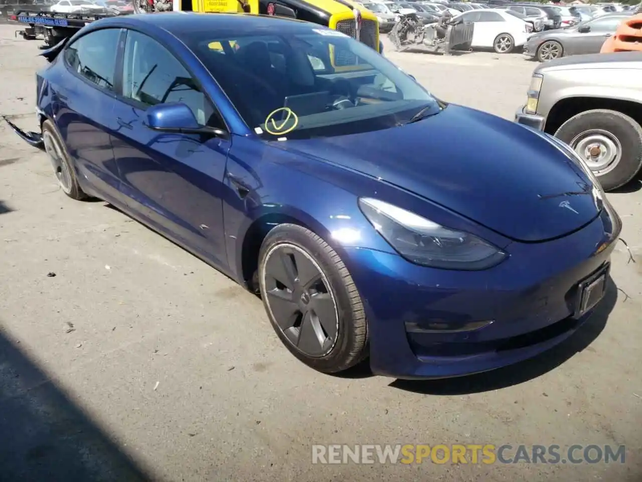 1 Photograph of a damaged car 5YJ3E1EB6NF189681 TESLA MODEL 3 2022