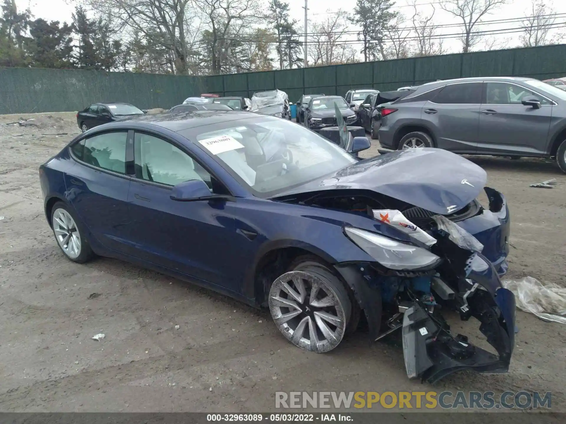 1 Photograph of a damaged car 5YJ3E1EB6NF196002 TESLA MODEL 3 2022