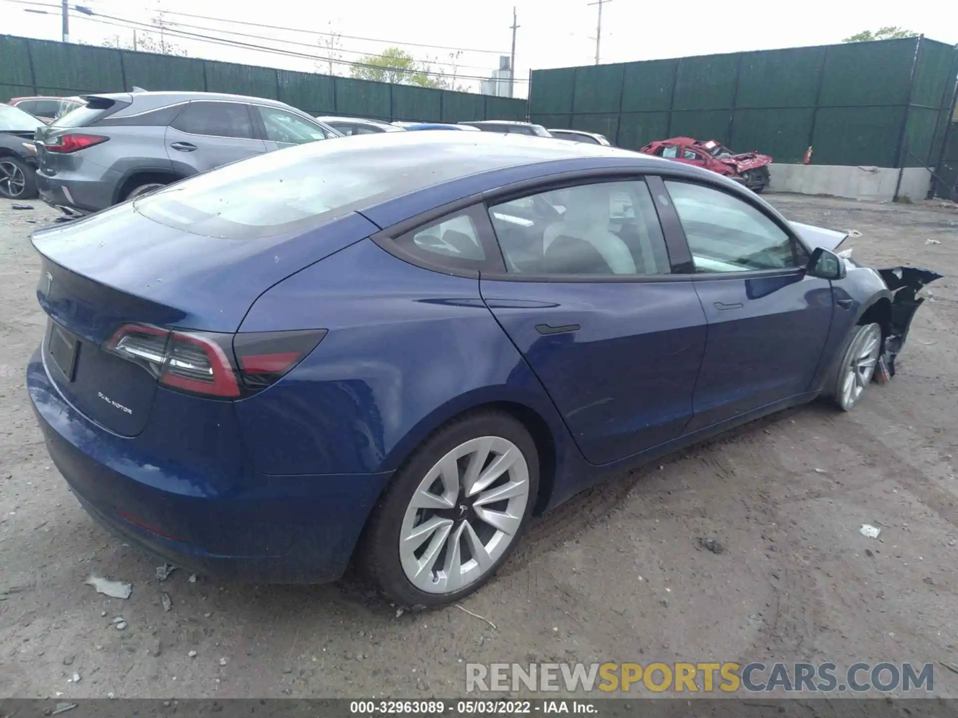 4 Photograph of a damaged car 5YJ3E1EB6NF196002 TESLA MODEL 3 2022