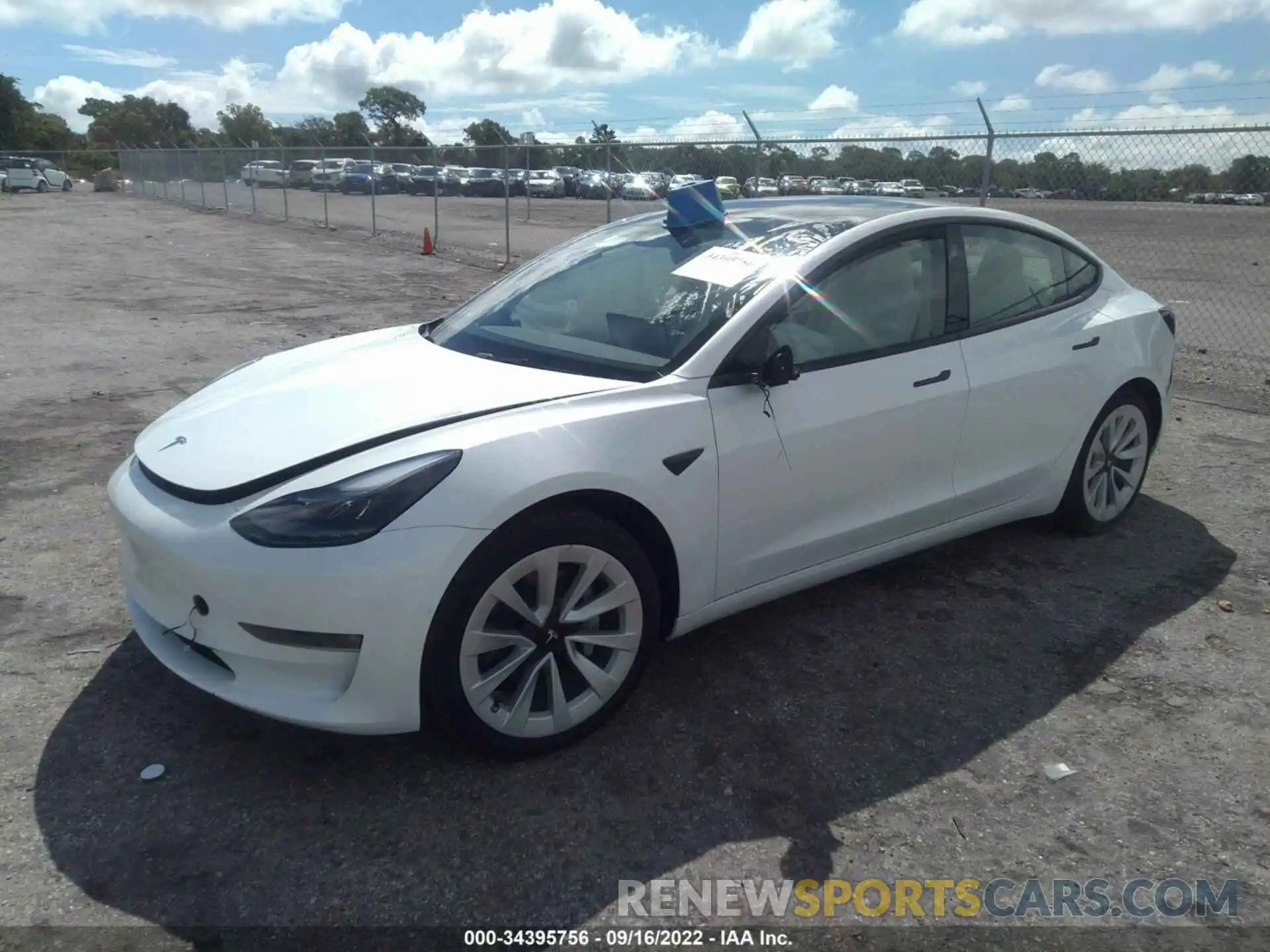 2 Photograph of a damaged car 5YJ3E1EB6NF337098 TESLA MODEL 3 2022