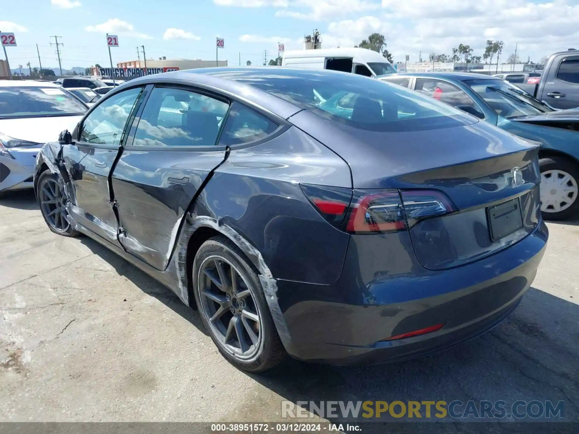 3 Photograph of a damaged car 5YJ3E1EB6NF358887 TESLA MODEL 3 2022