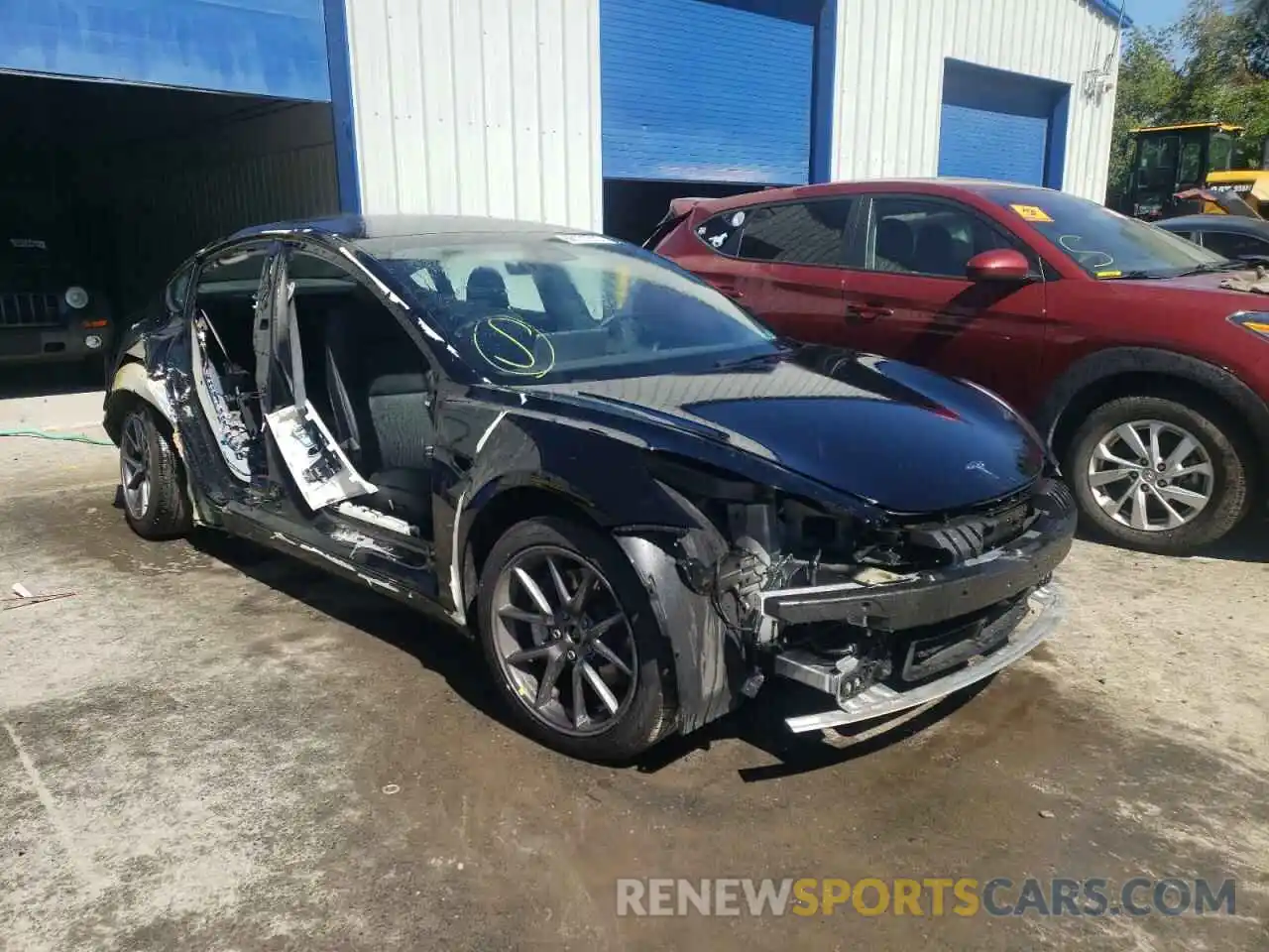 1 Photograph of a damaged car 5YJ3E1EB7NF110633 TESLA MODEL 3 2022