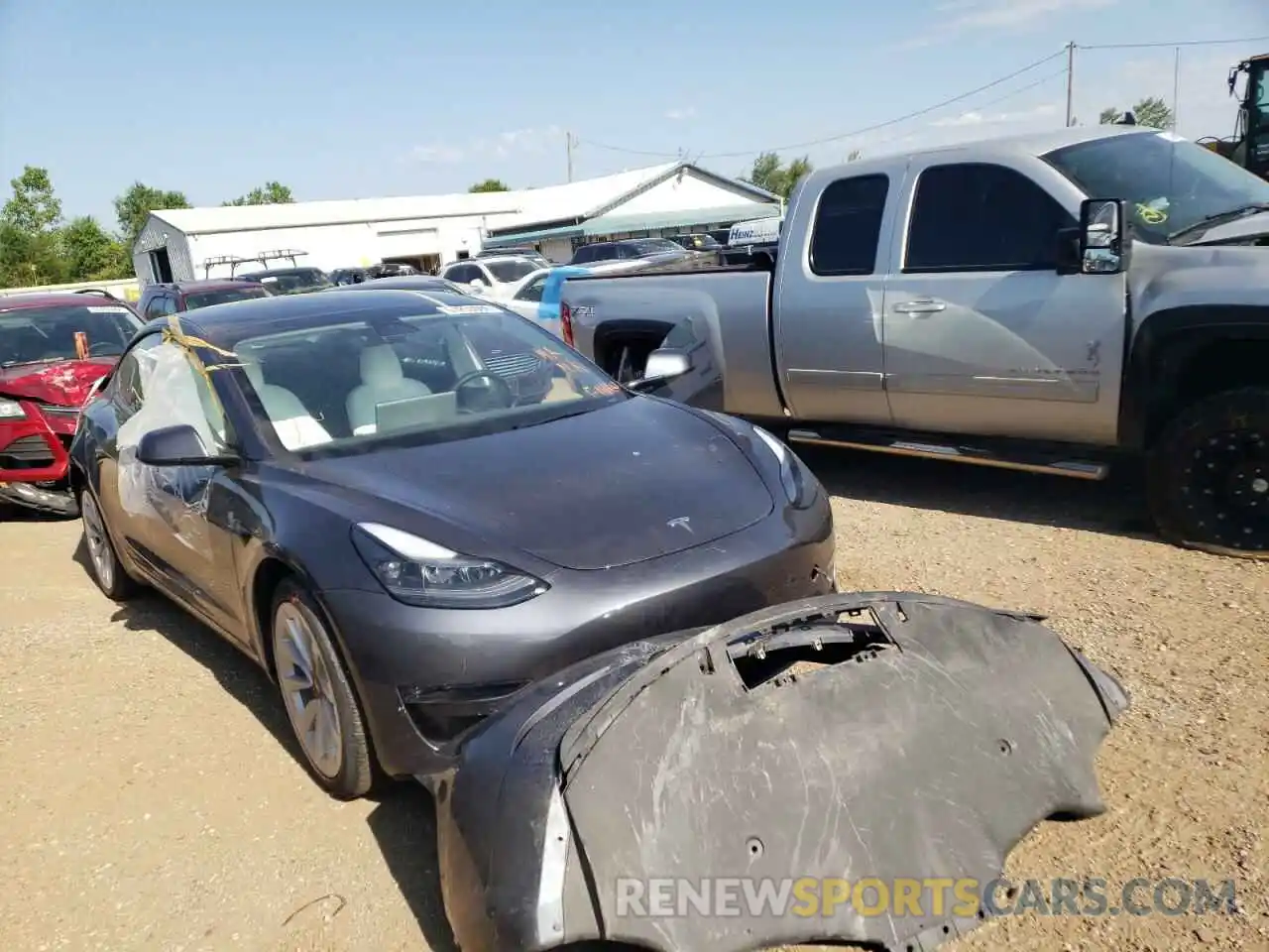 1 Photograph of a damaged car 5YJ3E1EB7NF111202 TESLA MODEL 3 2022