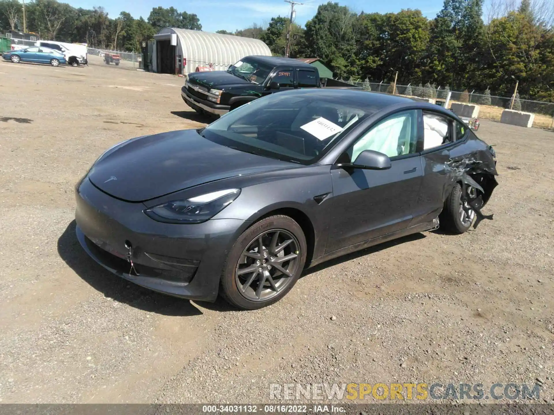 2 Photograph of a damaged car 5YJ3E1EB7NF117159 TESLA MODEL 3 2022