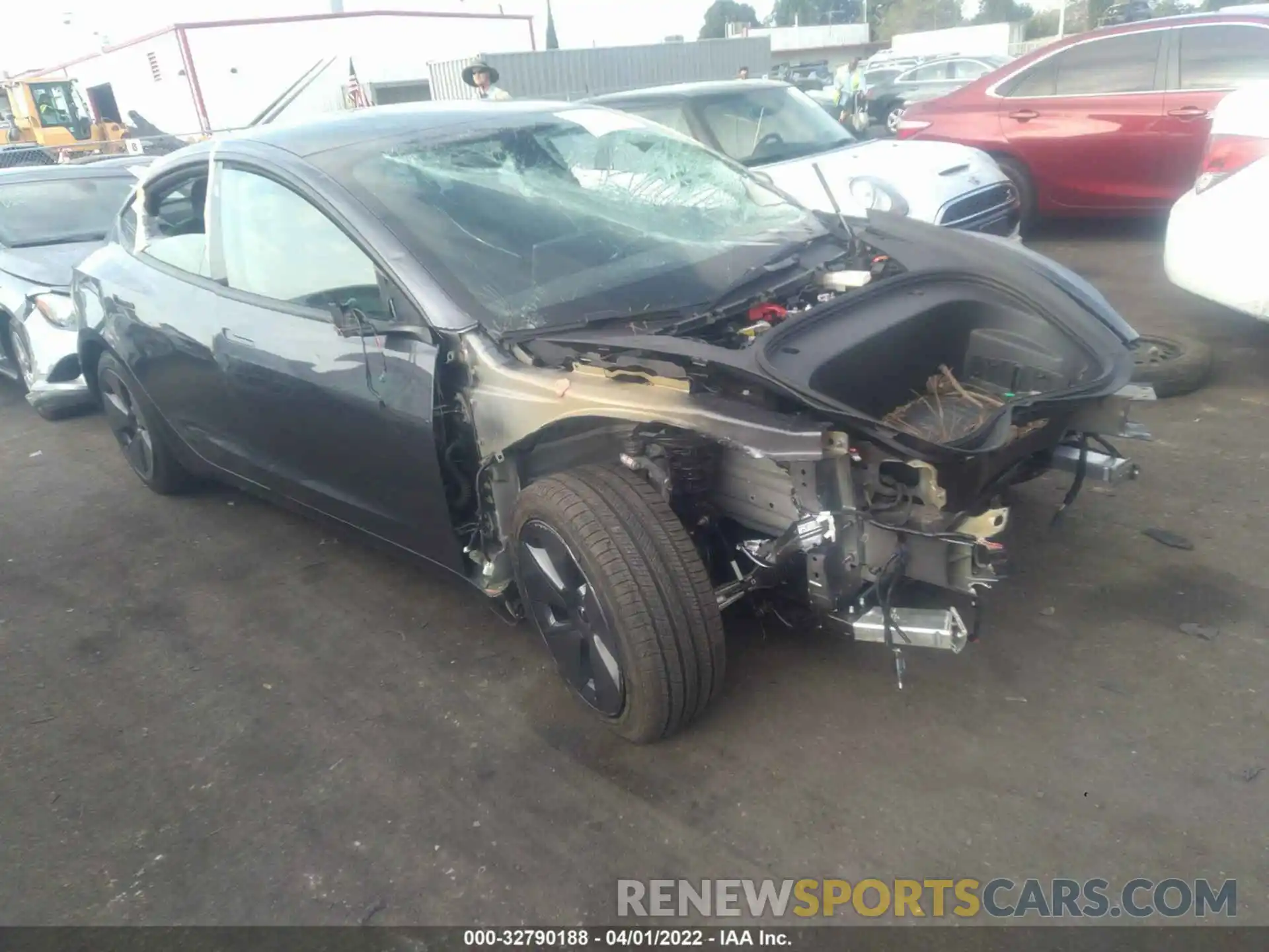 1 Photograph of a damaged car 5YJ3E1EB7NF117534 TESLA MODEL 3 2022