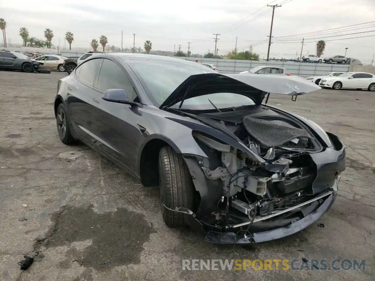 1 Photograph of a damaged car 5YJ3E1EB7NF130736 TESLA MODEL 3 2022