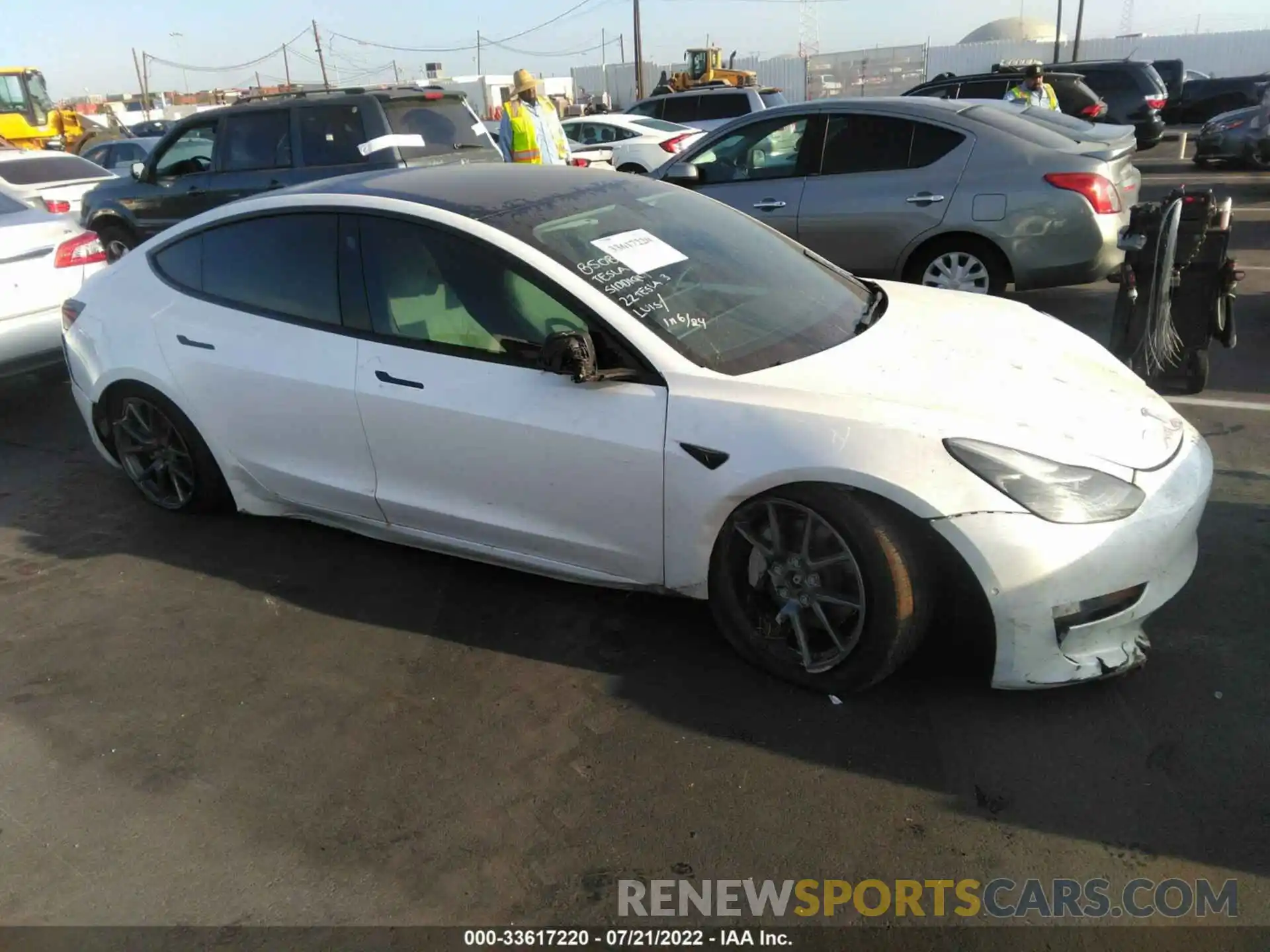 1 Photograph of a damaged car 5YJ3E1EB7NF136438 TESLA MODEL 3 2022