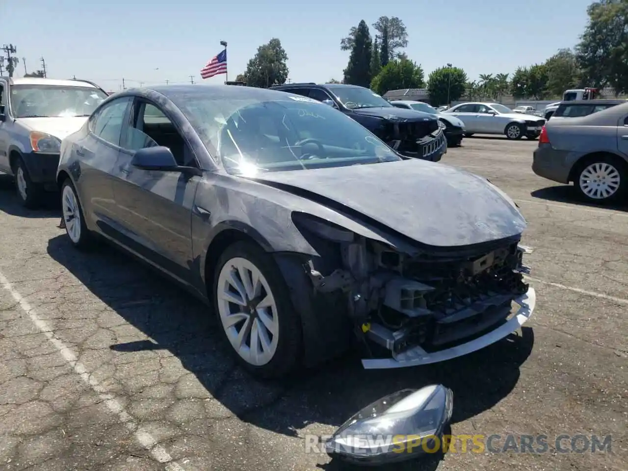 1 Photograph of a damaged car 5YJ3E1EB7NF142787 TESLA MODEL 3 2022