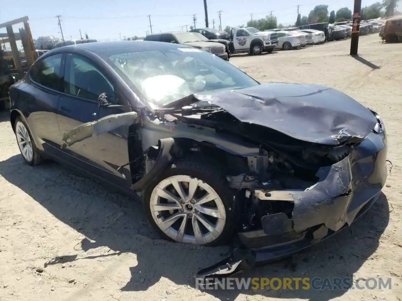 1 Photograph of a damaged car 5YJ3E1EB7NF145544 TESLA MODEL 3 2022