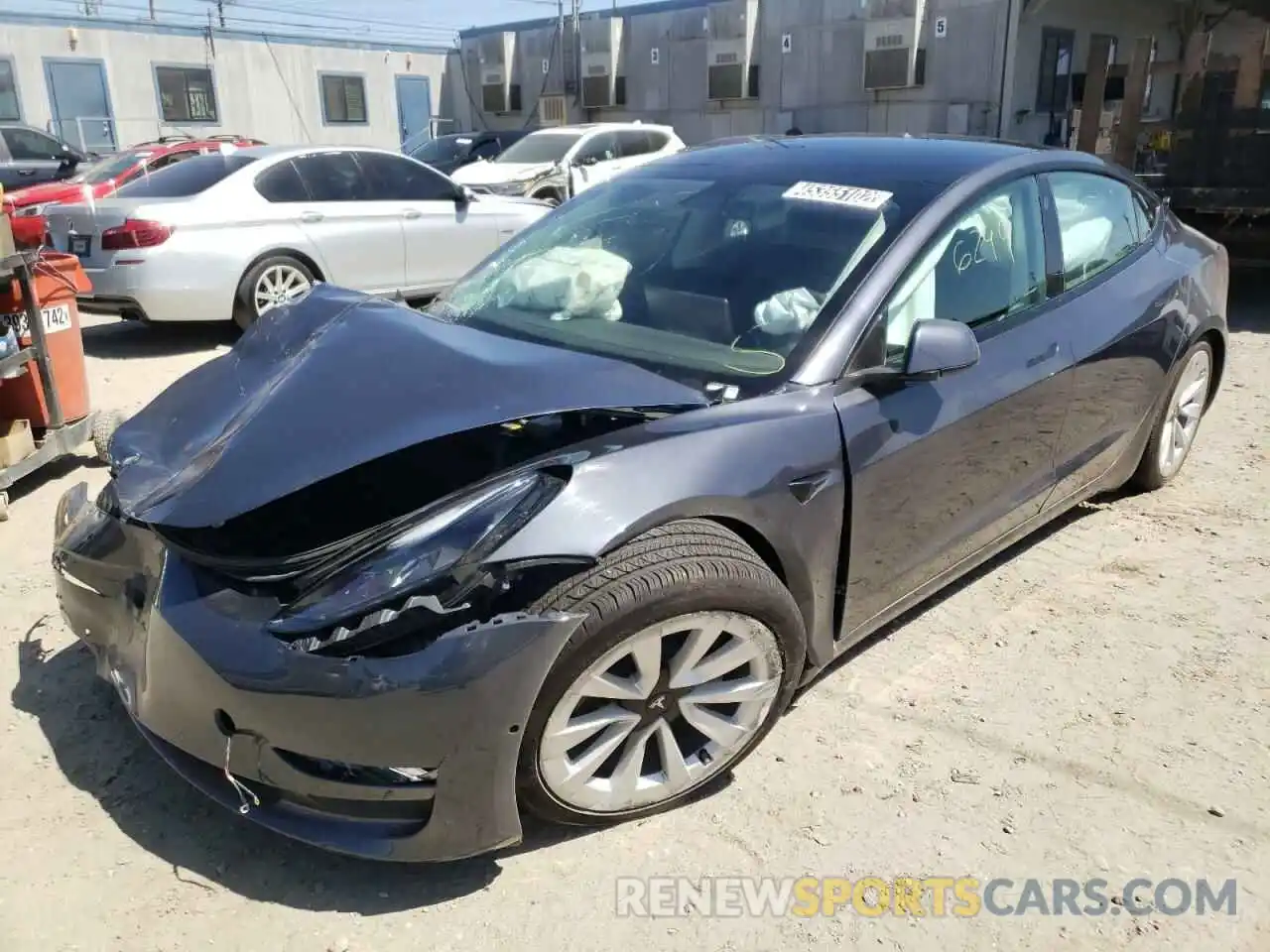 2 Photograph of a damaged car 5YJ3E1EB7NF145544 TESLA MODEL 3 2022