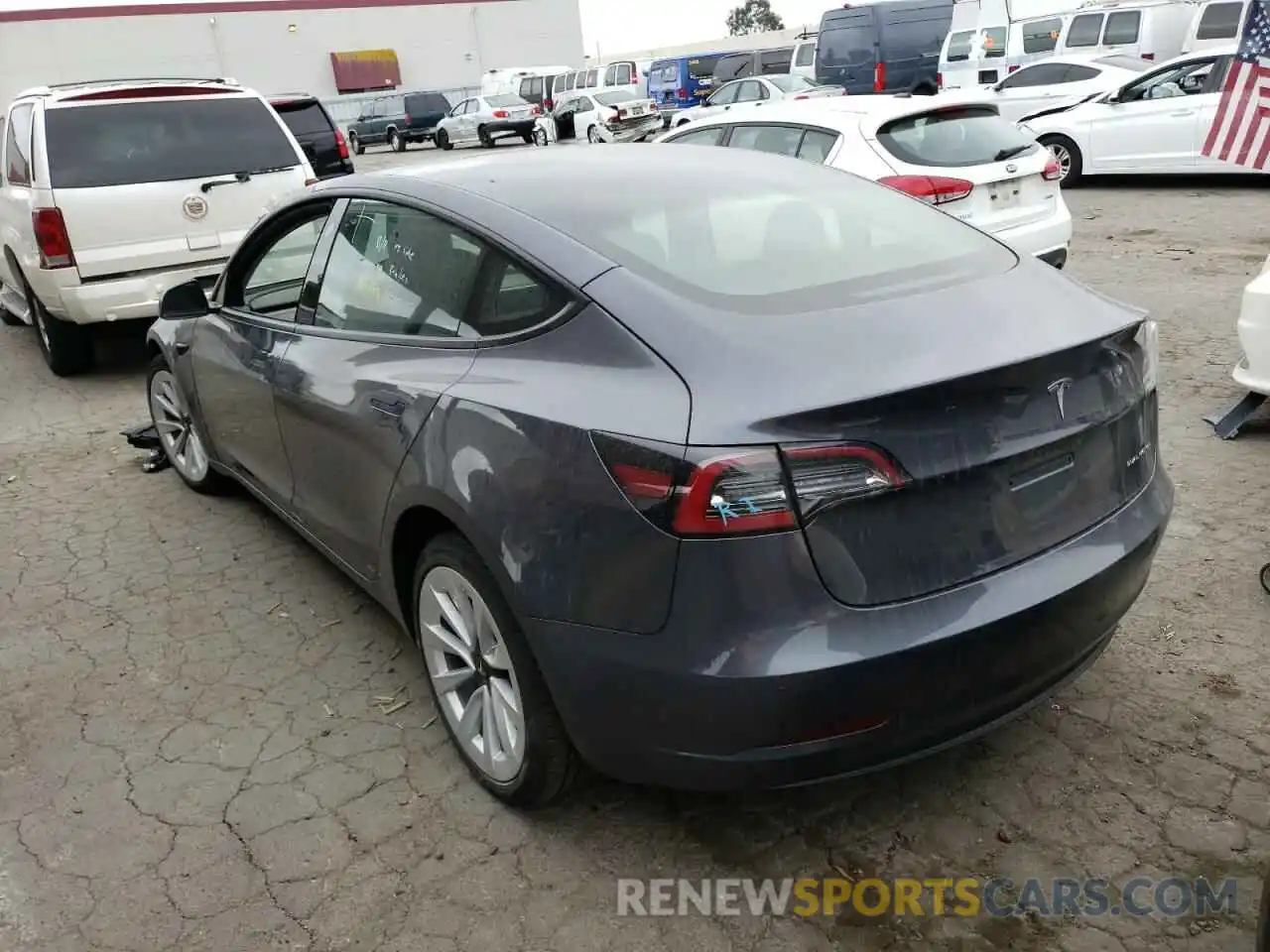 3 Photograph of a damaged car 5YJ3E1EB7NF145754 TESLA MODEL 3 2022