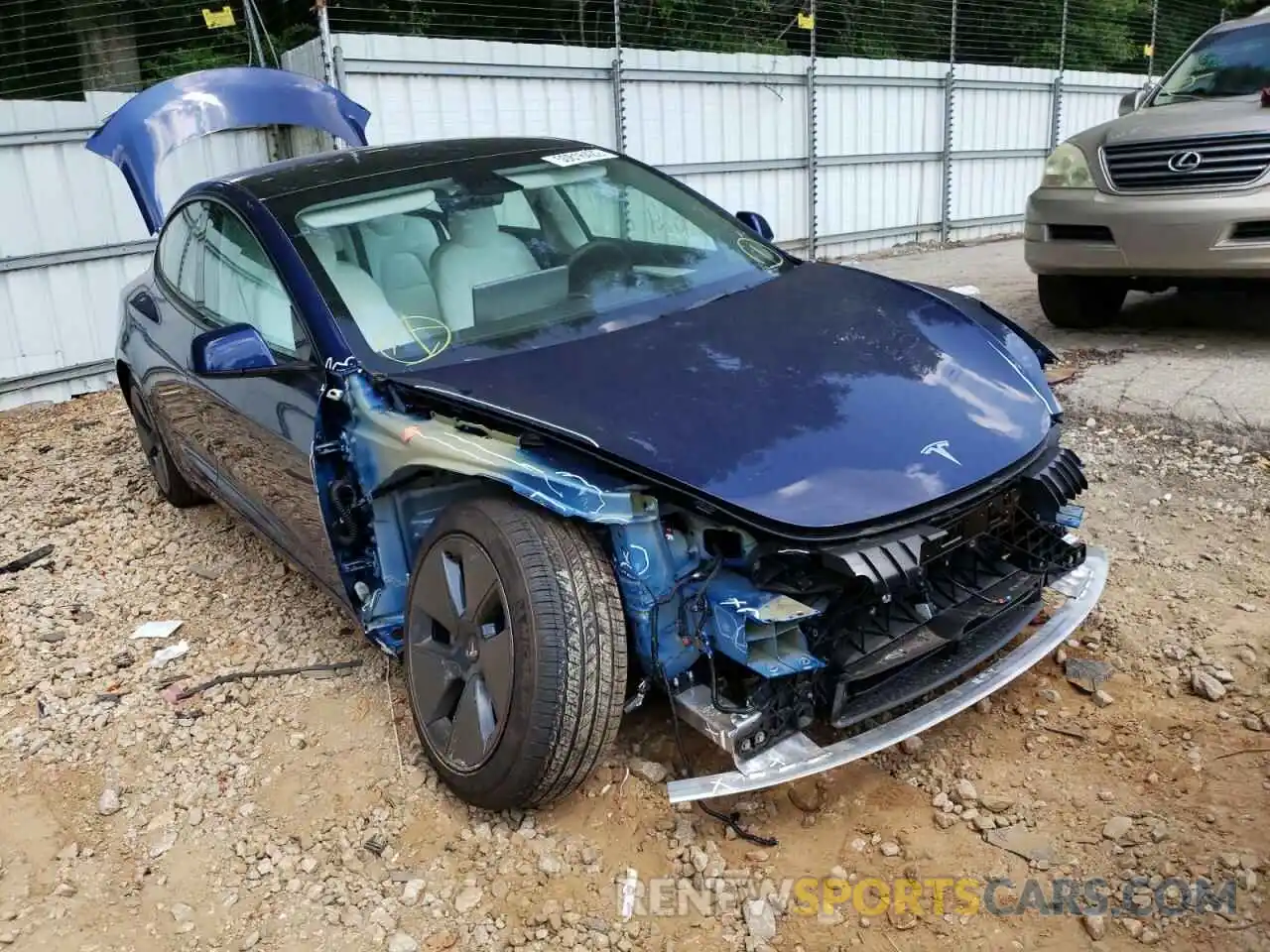 1 Photograph of a damaged car 5YJ3E1EB7NF156821 TESLA MODEL 3 2022