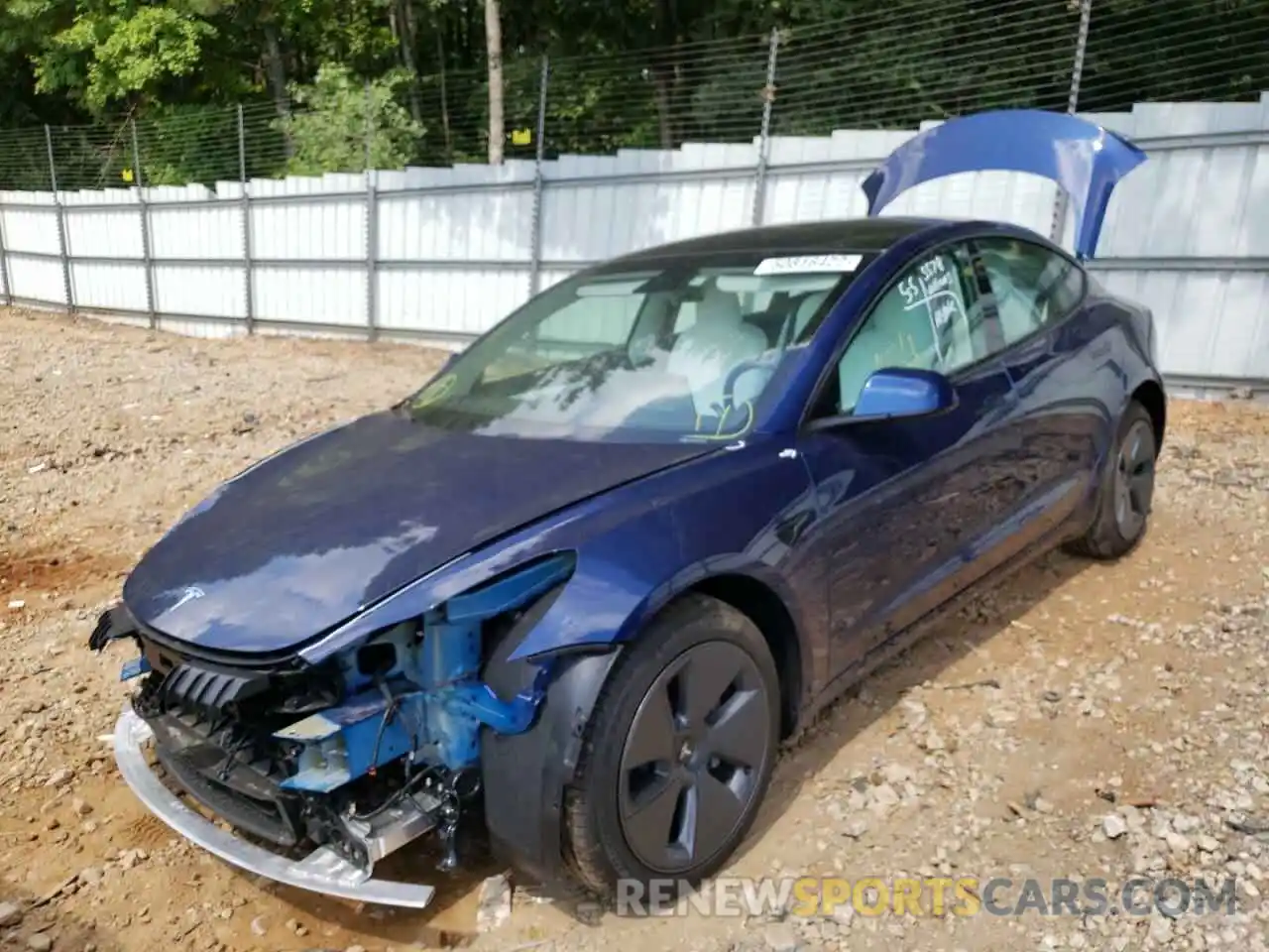 2 Photograph of a damaged car 5YJ3E1EB7NF156821 TESLA MODEL 3 2022