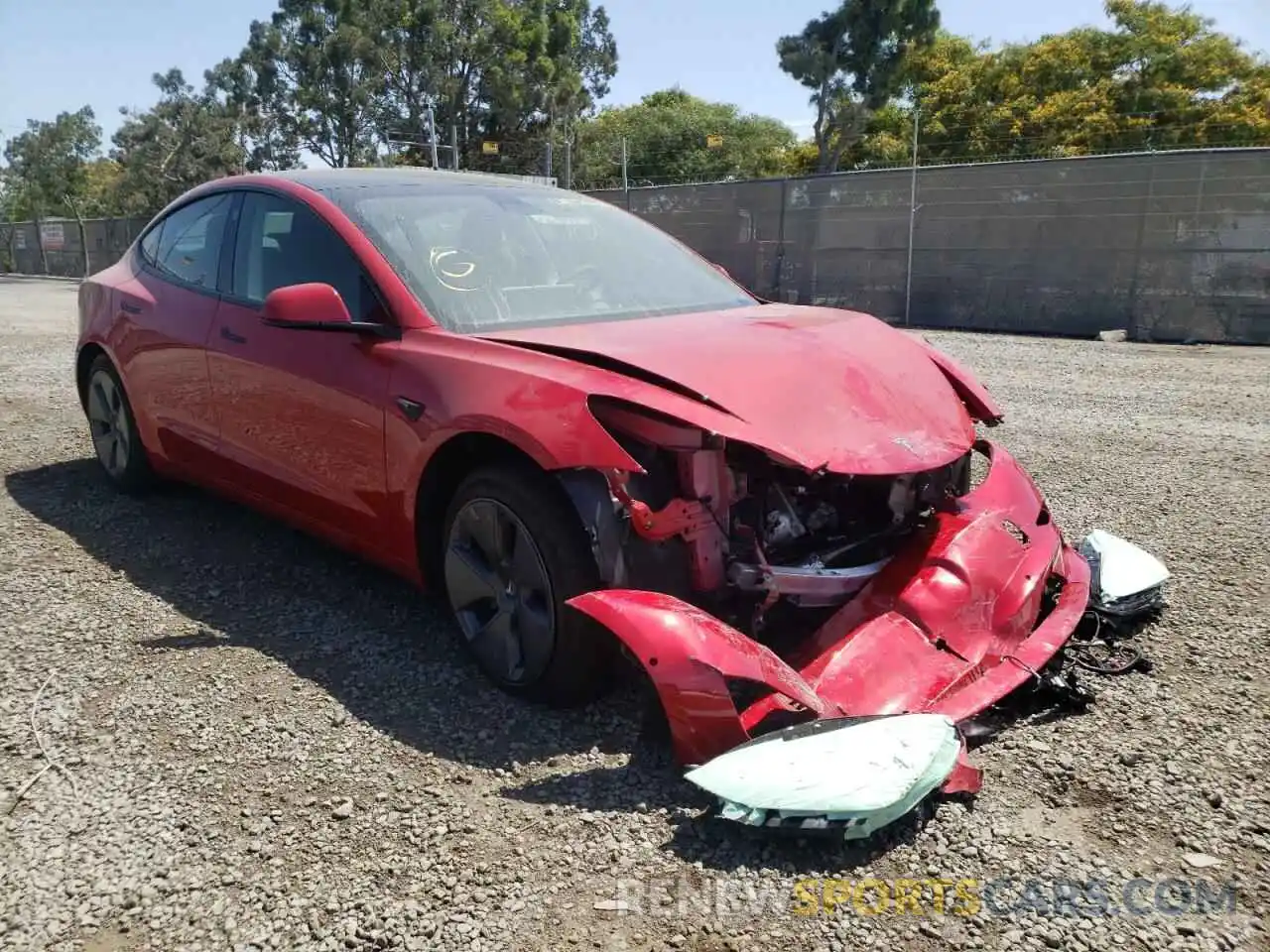 1 Photograph of a damaged car 5YJ3E1EB7NF160173 TESLA MODEL 3 2022