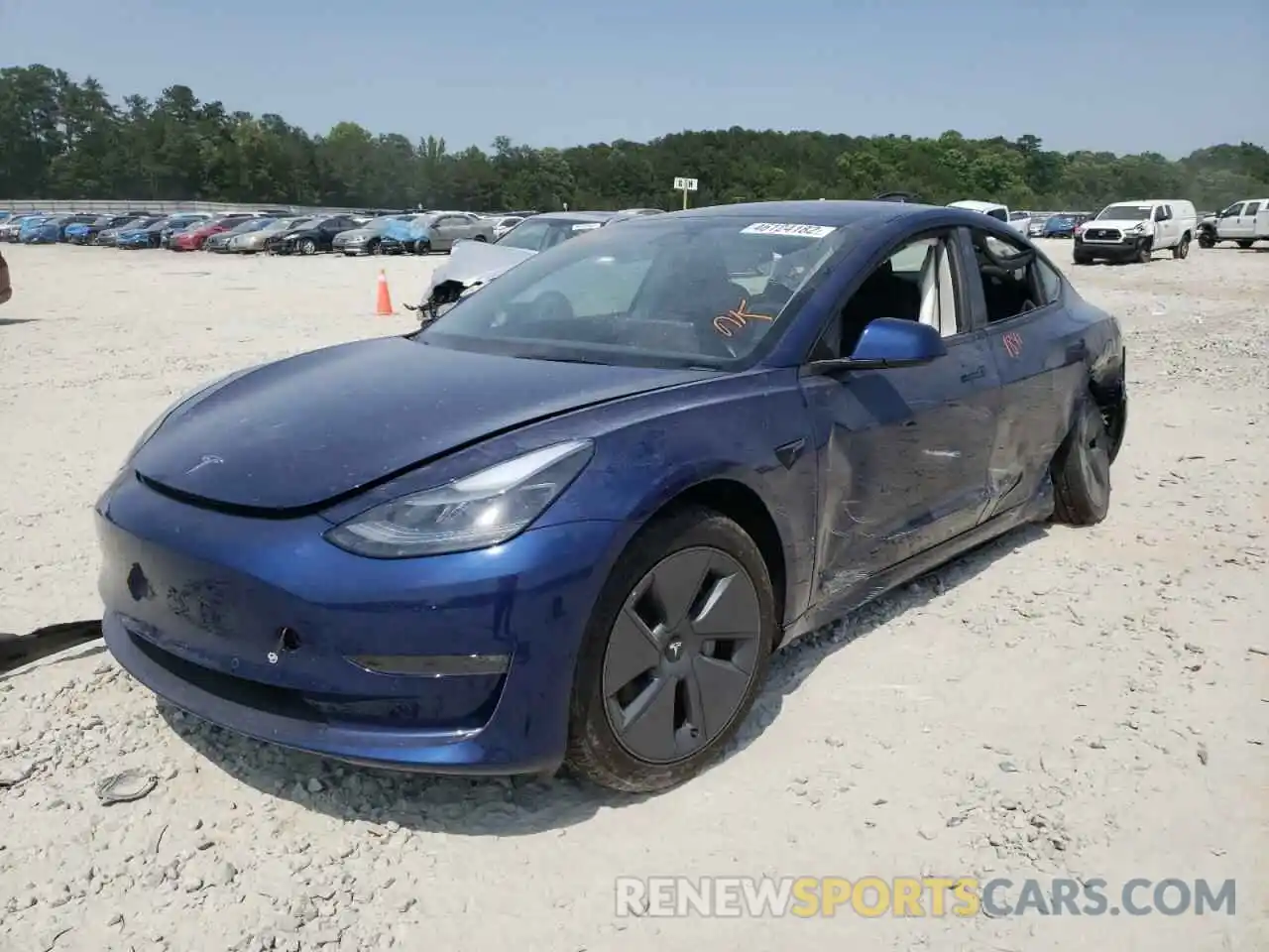 2 Photograph of a damaged car 5YJ3E1EB7NF177135 TESLA MODEL 3 2022