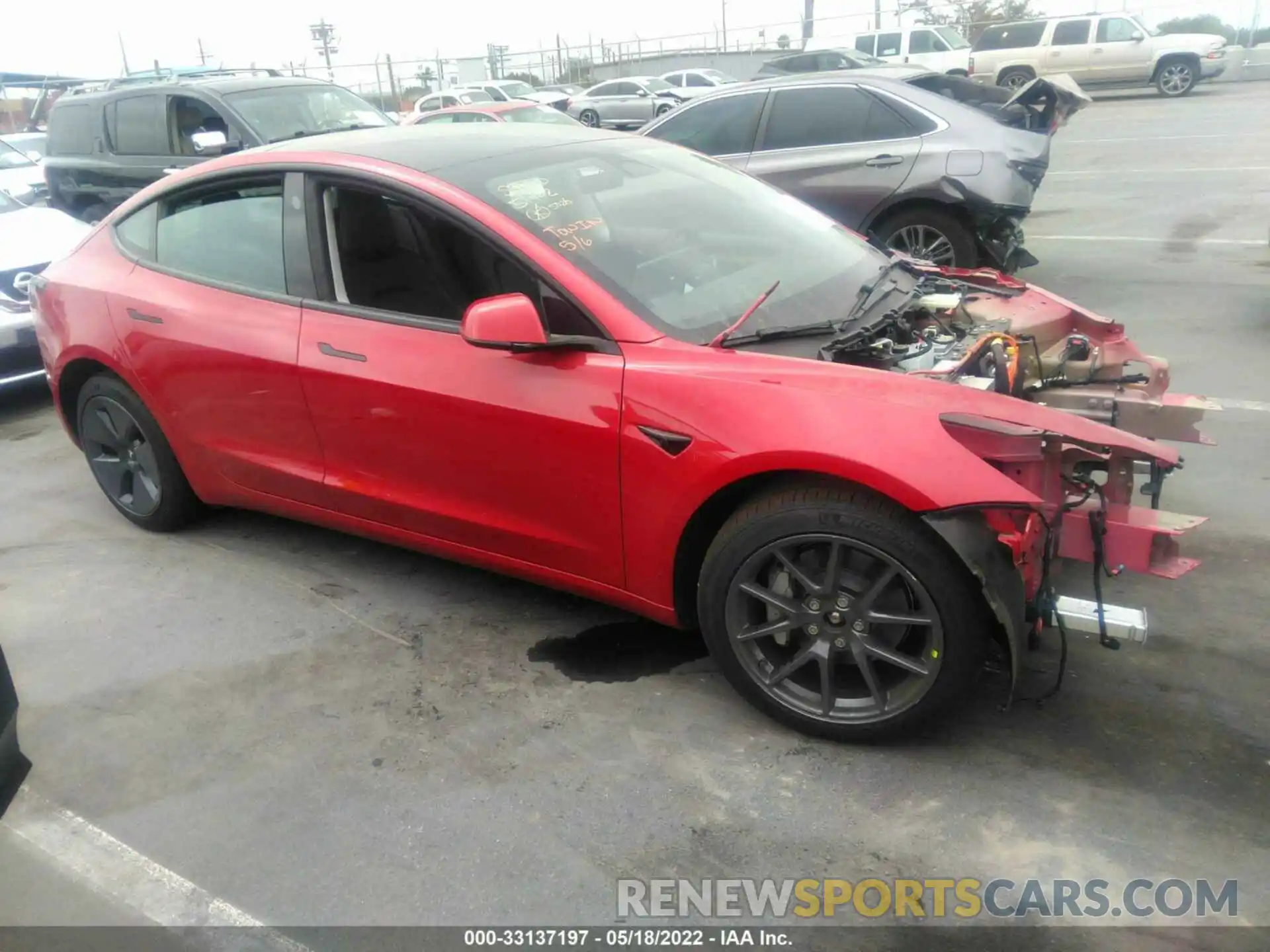 1 Photograph of a damaged car 5YJ3E1EB7NF180598 TESLA MODEL 3 2022