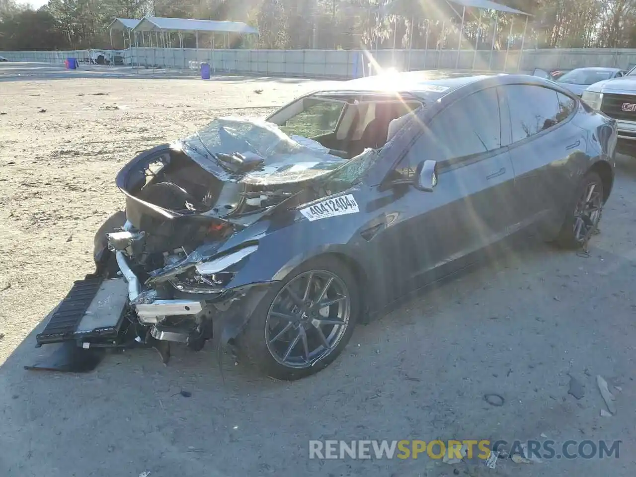 1 Photograph of a damaged car 5YJ3E1EB7NF183727 TESLA MODEL 3 2022