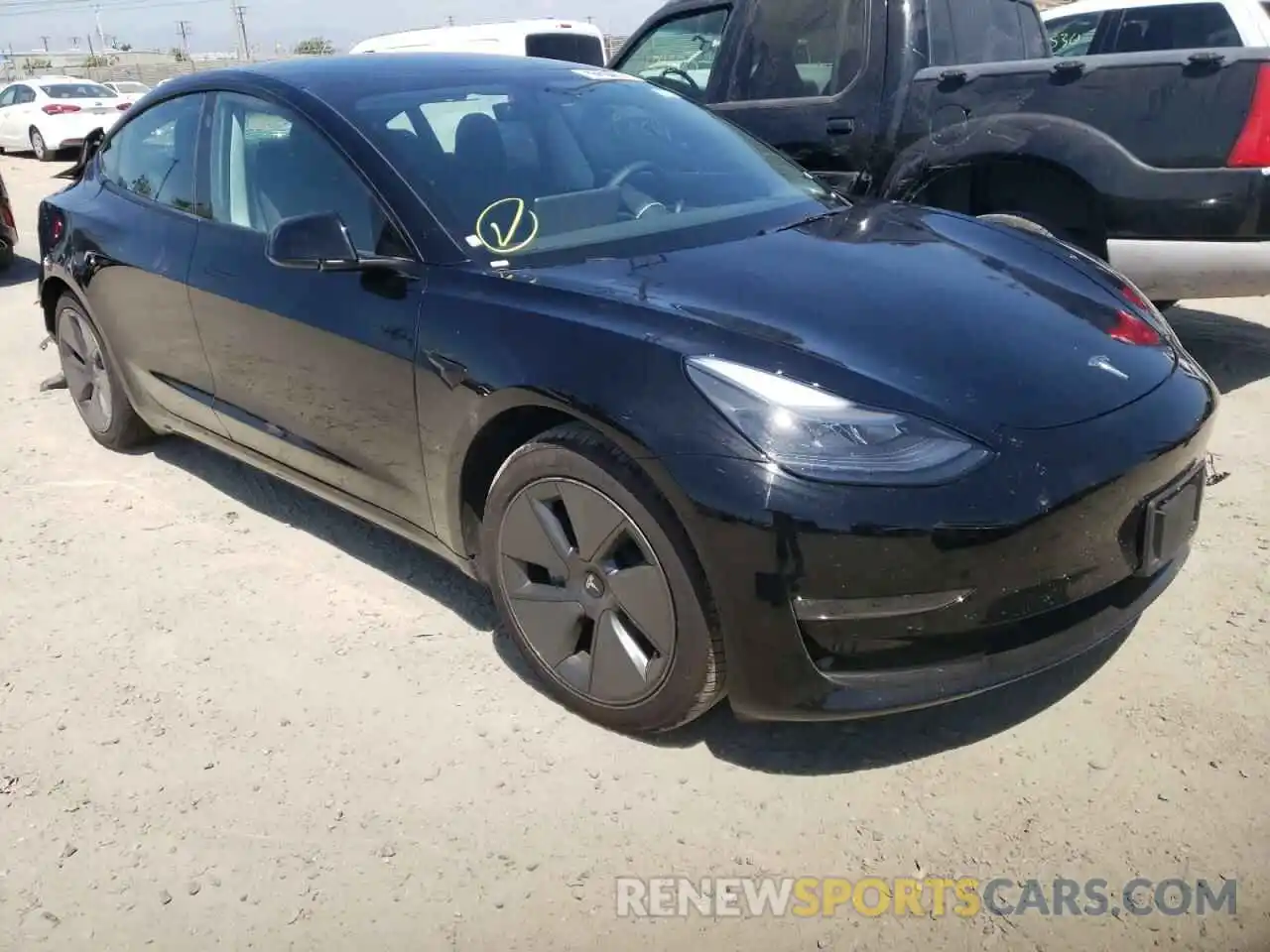 1 Photograph of a damaged car 5YJ3E1EB7NF185025 TESLA MODEL 3 2022