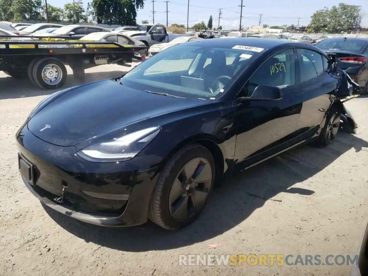 2 Photograph of a damaged car 5YJ3E1EB7NF185025 TESLA MODEL 3 2022