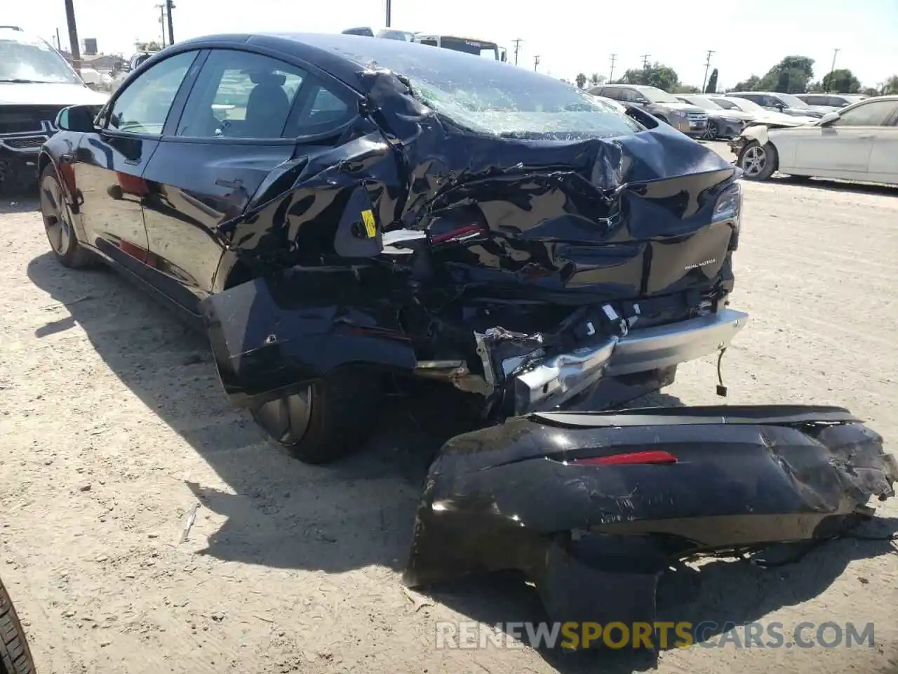 3 Photograph of a damaged car 5YJ3E1EB7NF185025 TESLA MODEL 3 2022