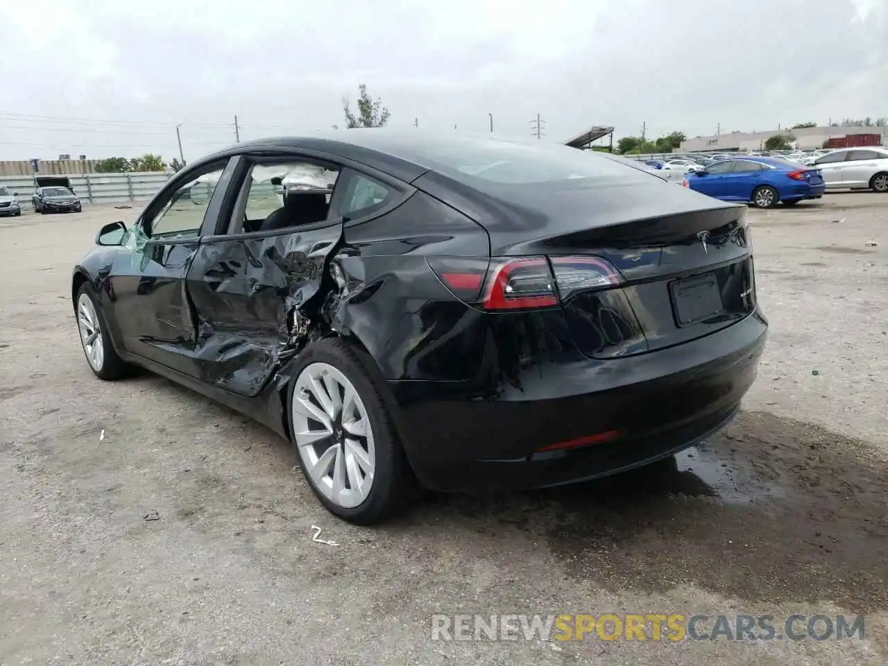 3 Photograph of a damaged car 5YJ3E1EB7NF186966 TESLA MODEL 3 2022