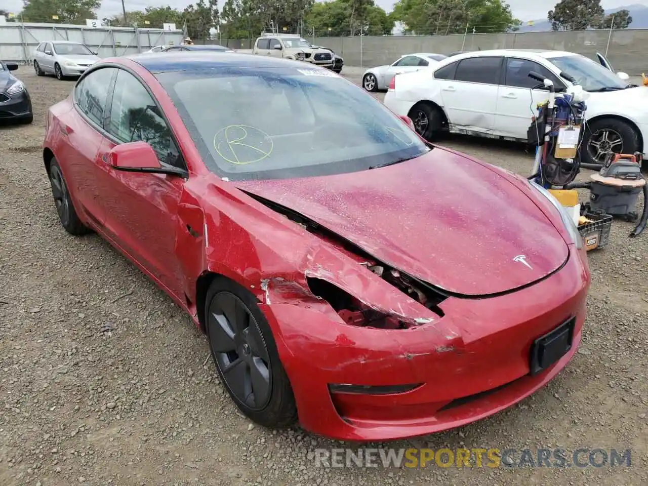 1 Photograph of a damaged car 5YJ3E1EB7NF189124 TESLA MODEL 3 2022